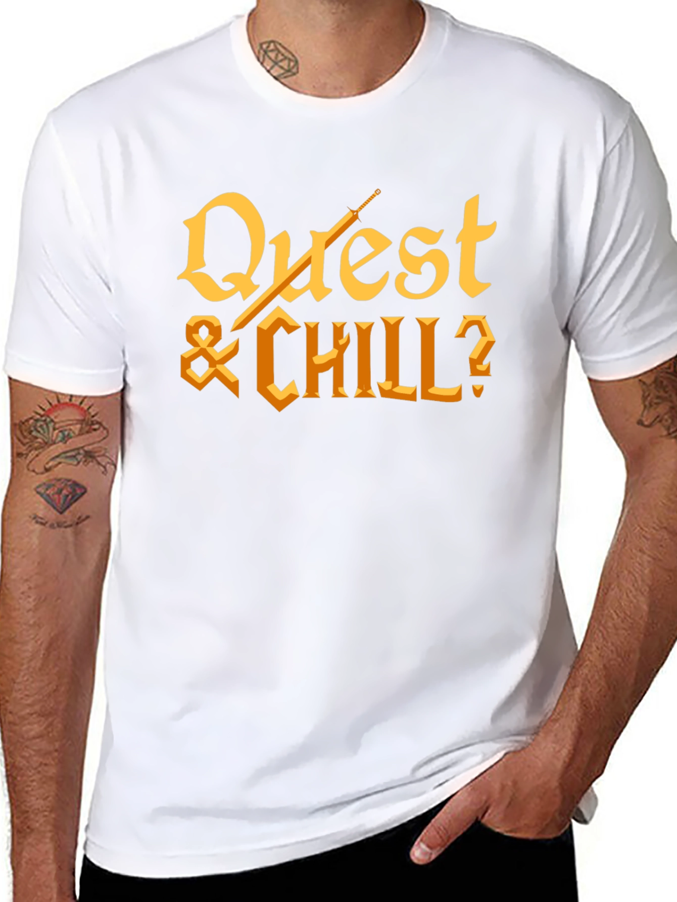 Quest & Chill? Graphic Tee - Black Cotton T-Shirt