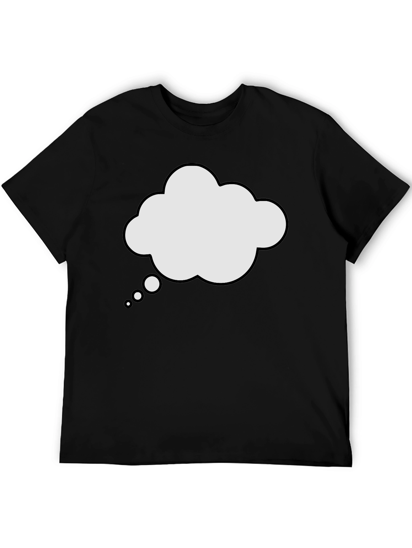 Mens Black T-Shirt with Thought Bubble Graphic