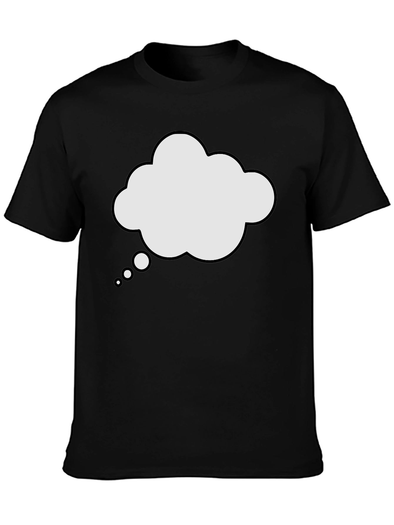 Mens Black T-Shirt with Thought Bubble Graphic