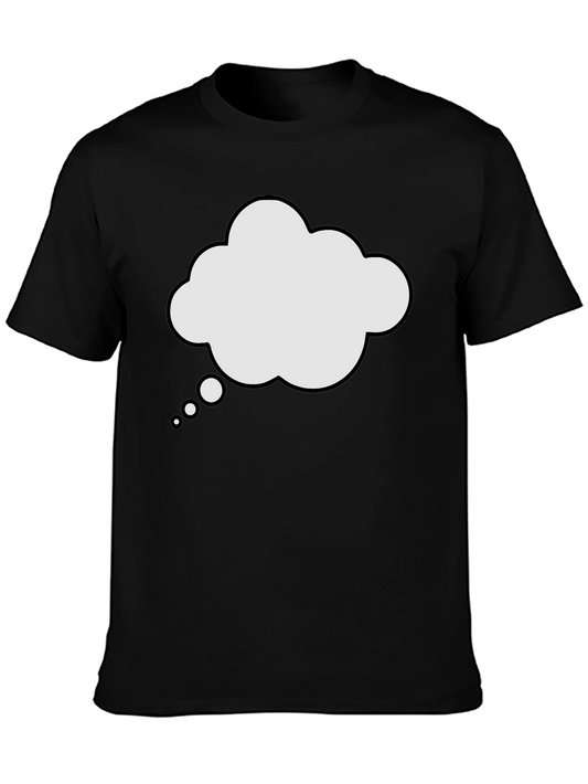Mens Black T-Shirt with Thought Bubble Graphic