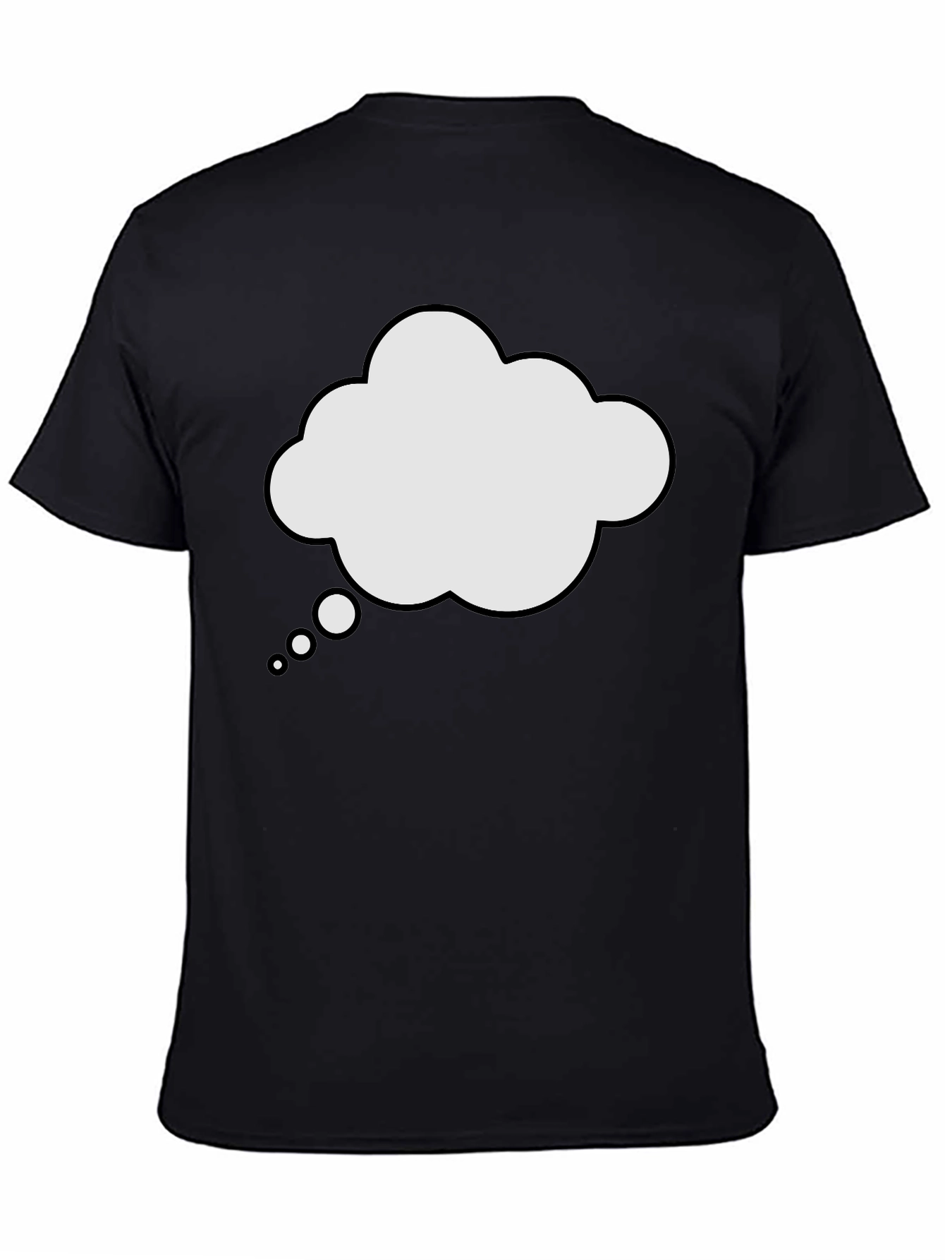 Mens Black T-Shirt with Thought Bubble Graphic