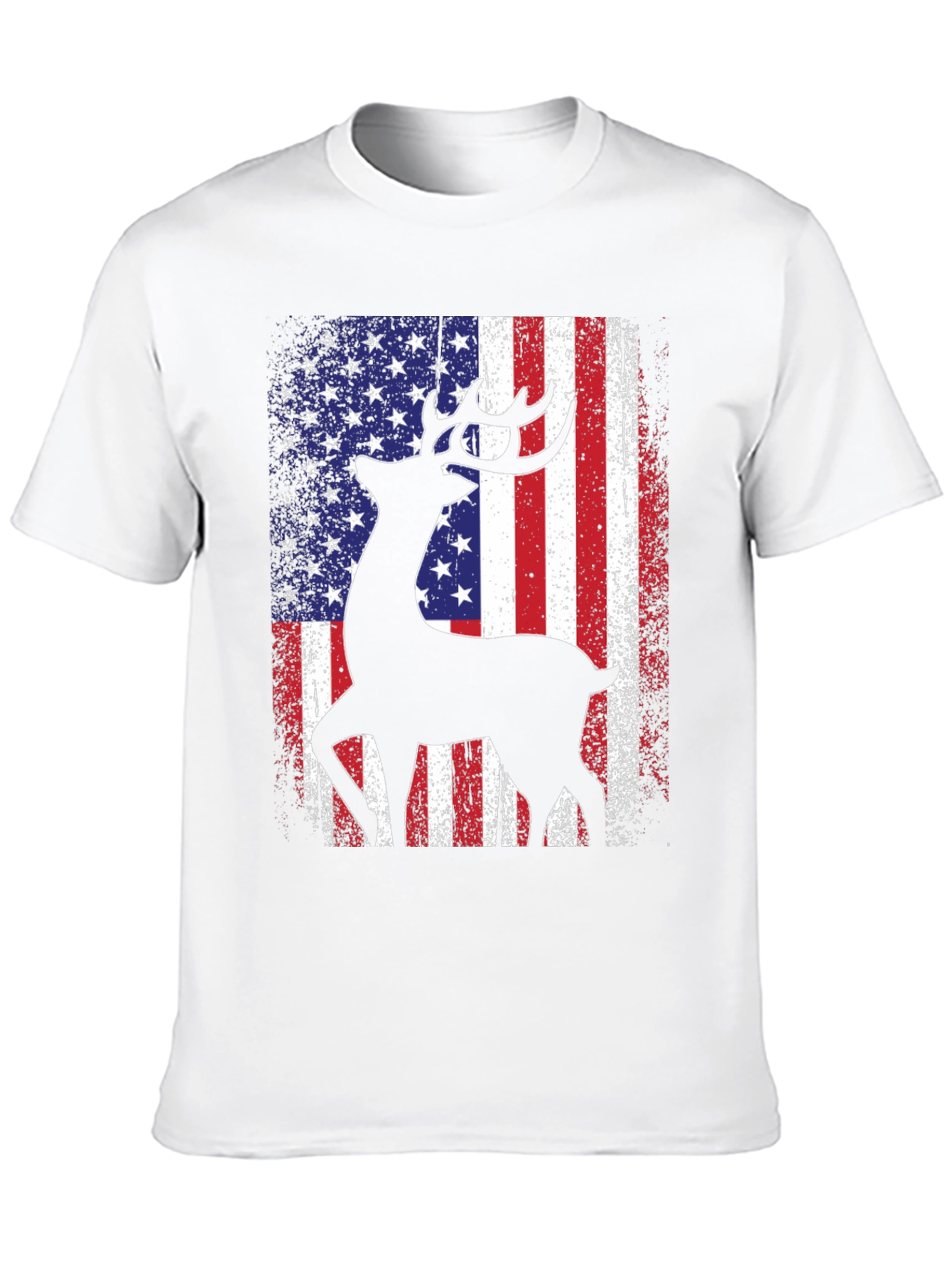 Deer American Flag Patriotic T-Shirt