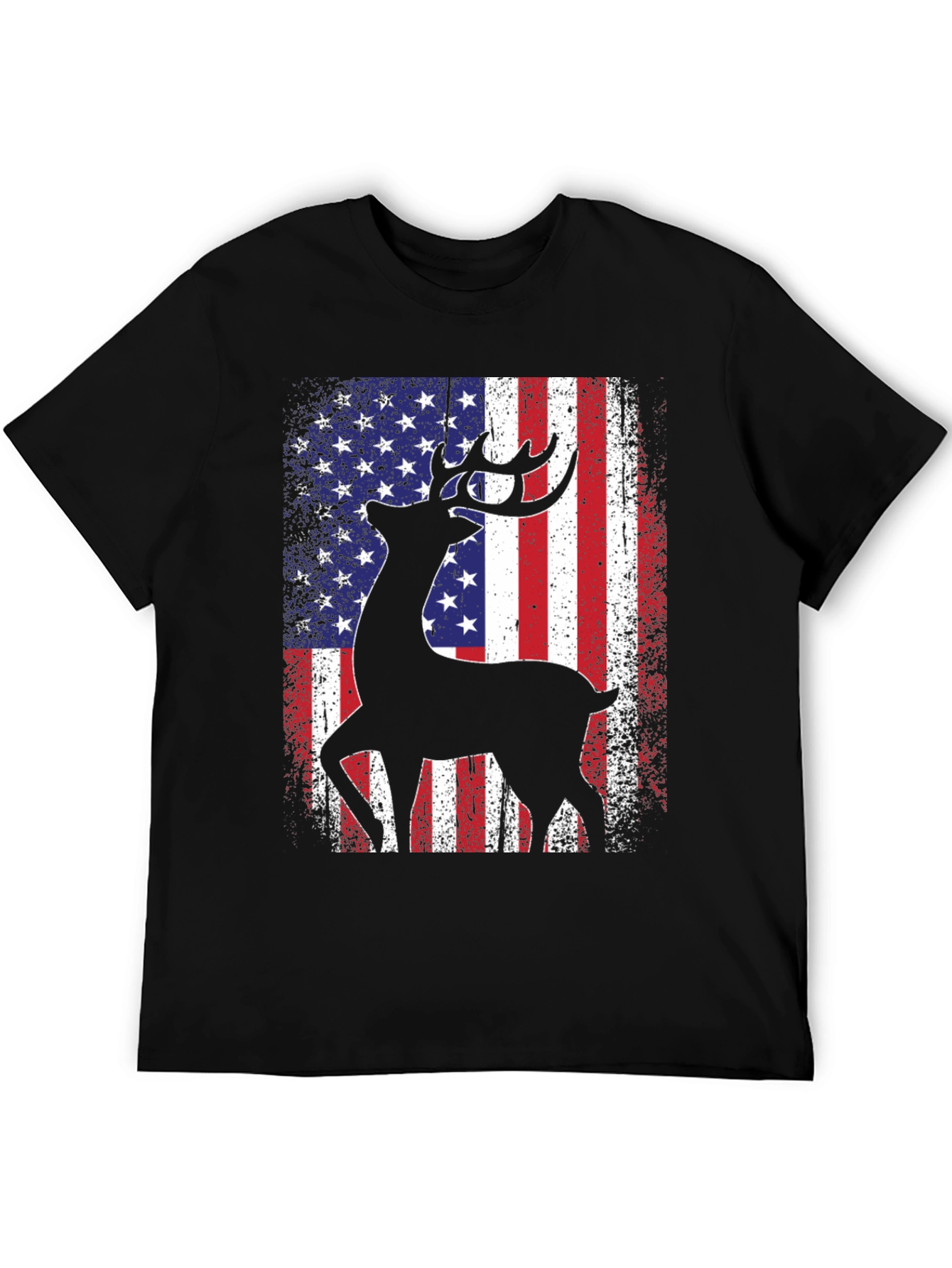 Deer American Flag Patriotic T-Shirt