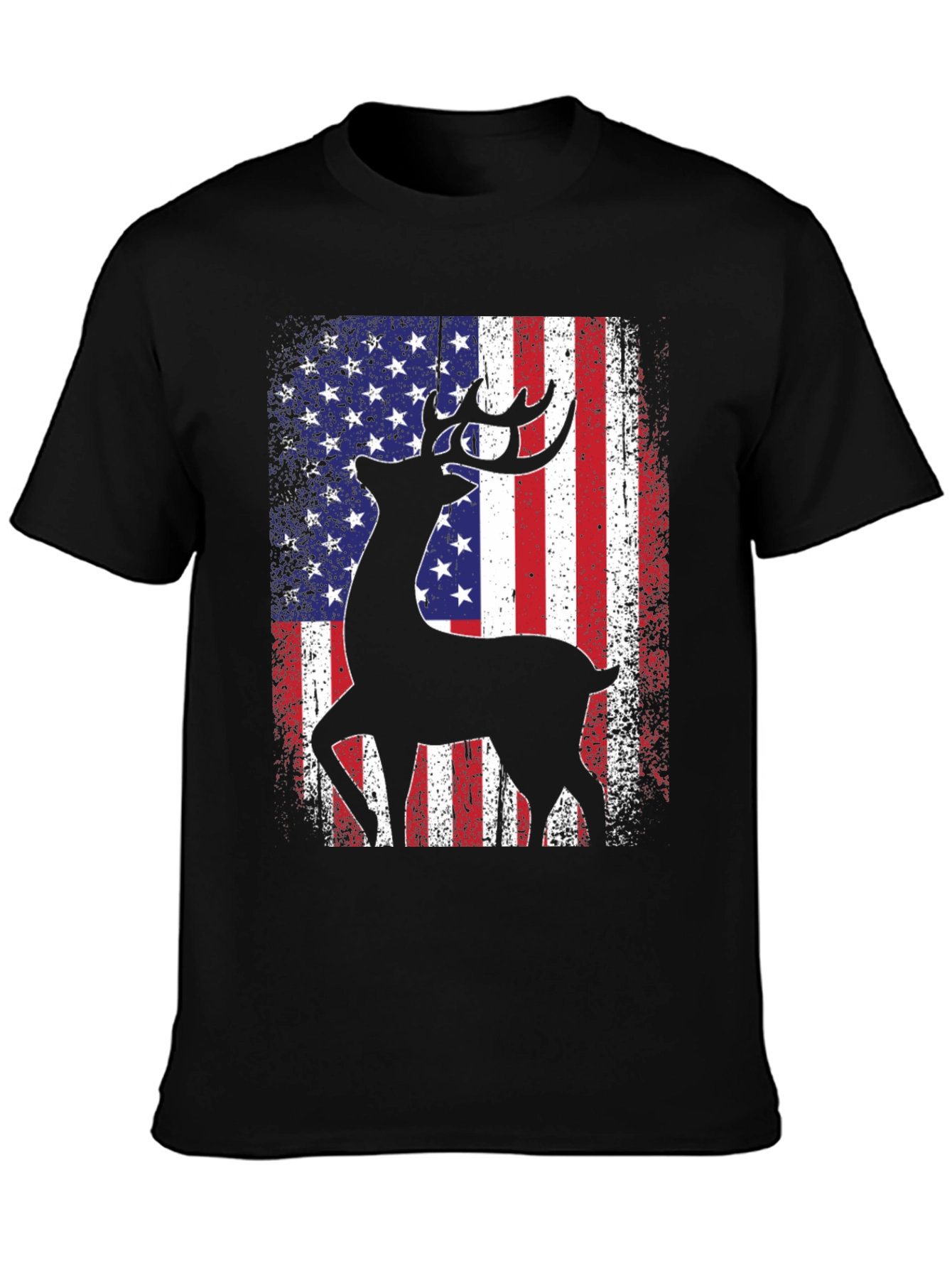 Deer American Flag Patriotic T-Shirt