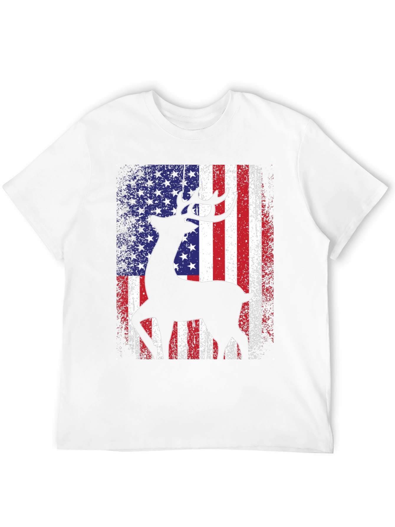 Deer American Flag Patriotic T-Shirt