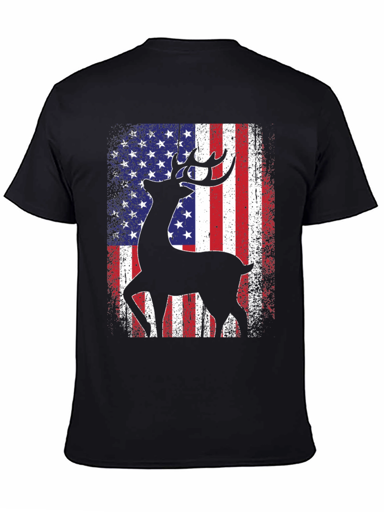 Deer American Flag Patriotic T-Shirt