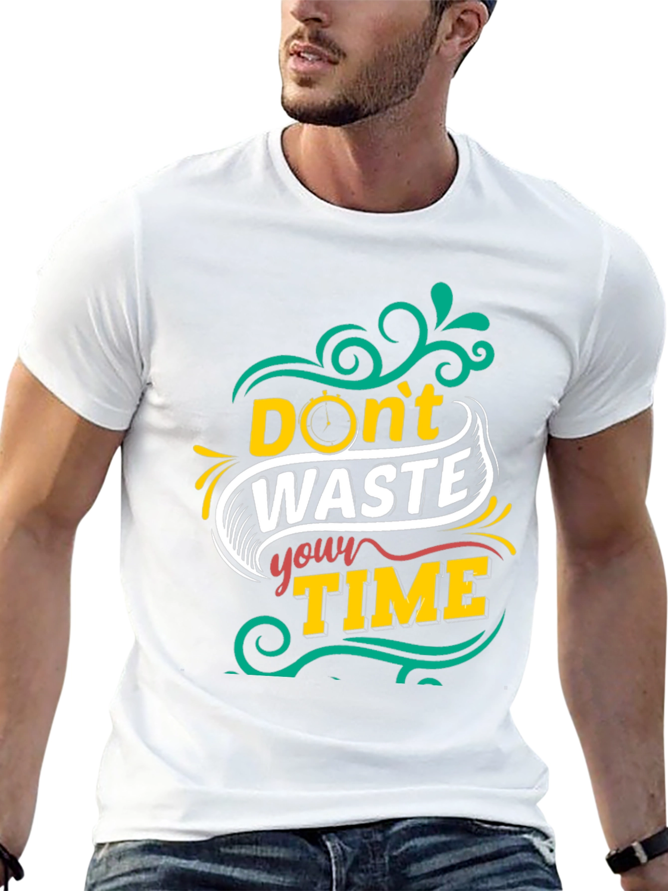 Dont Waste Your Time Graphic Tee - Black T-Shirt