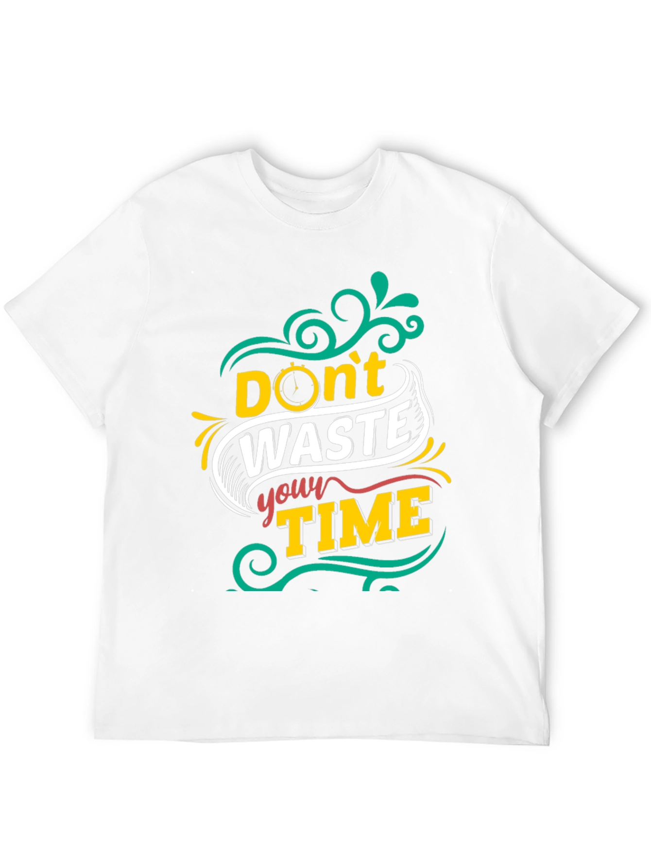Dont Waste Your Time Graphic Tee - Black T-Shirt