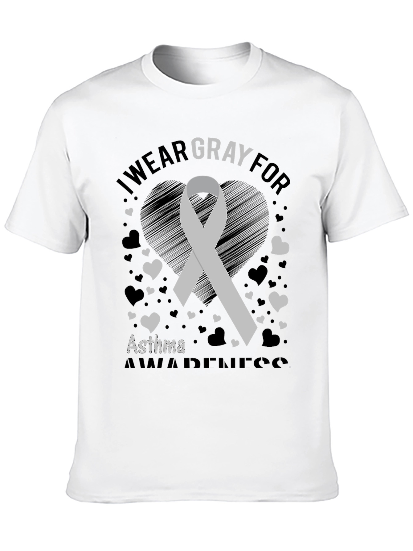 I Wear Gray For Asthma Awareness T-Shirt