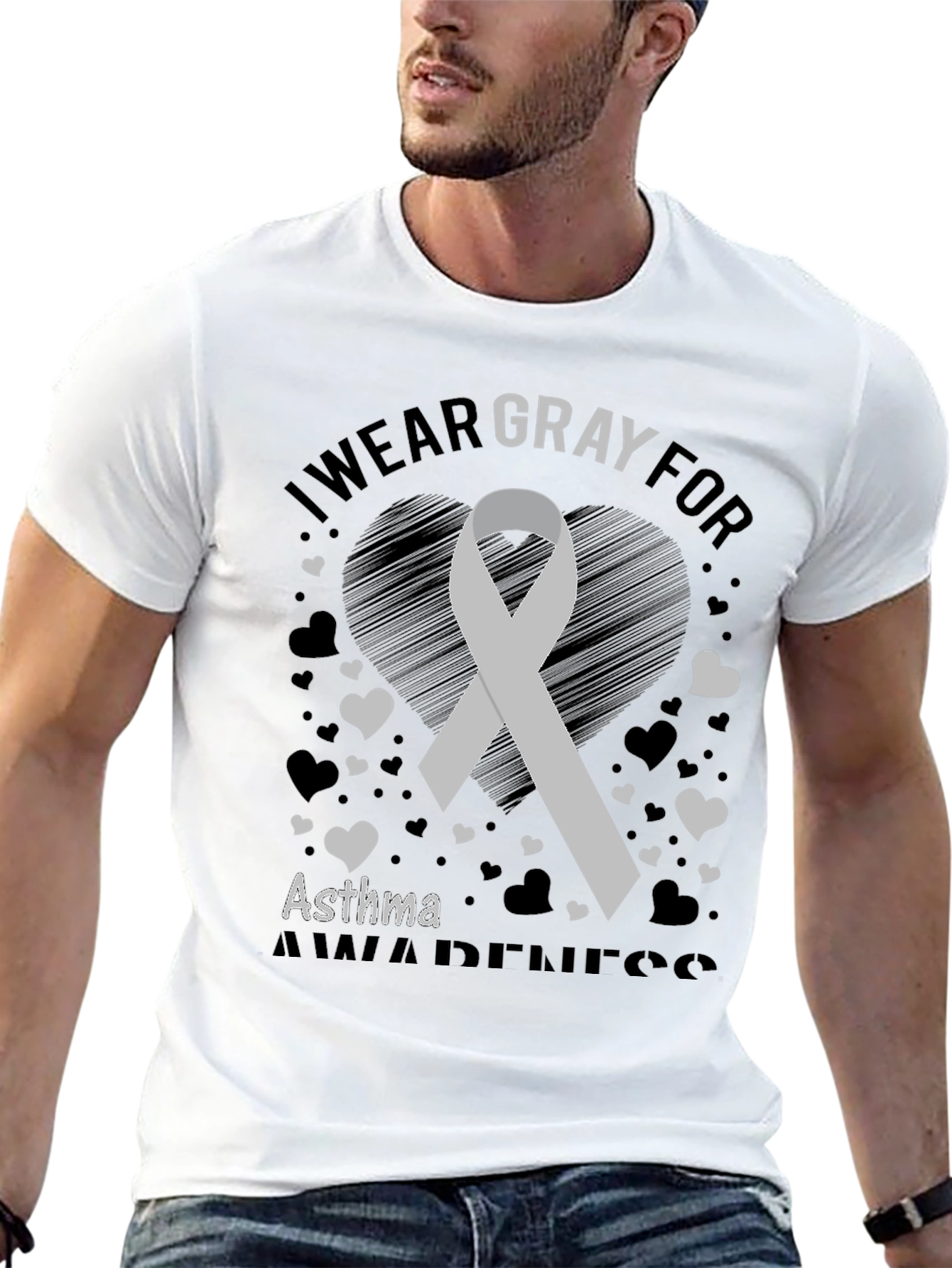 I Wear Gray For Asthma Awareness T-Shirt