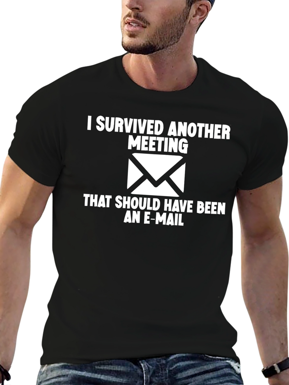 I Survived Another Meeting Black T-Shirt
