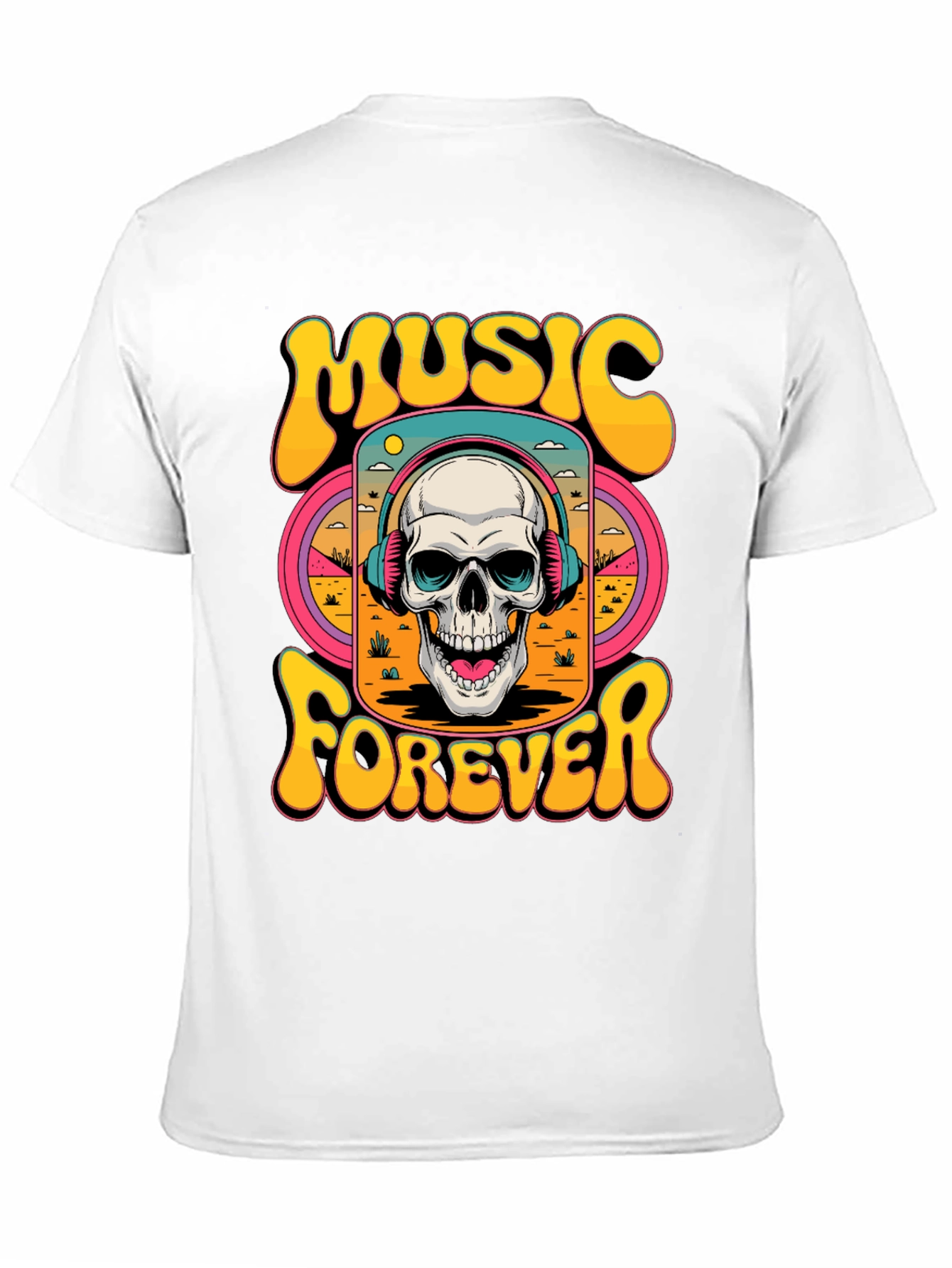Music Forever Skull Graphic T-Shirt