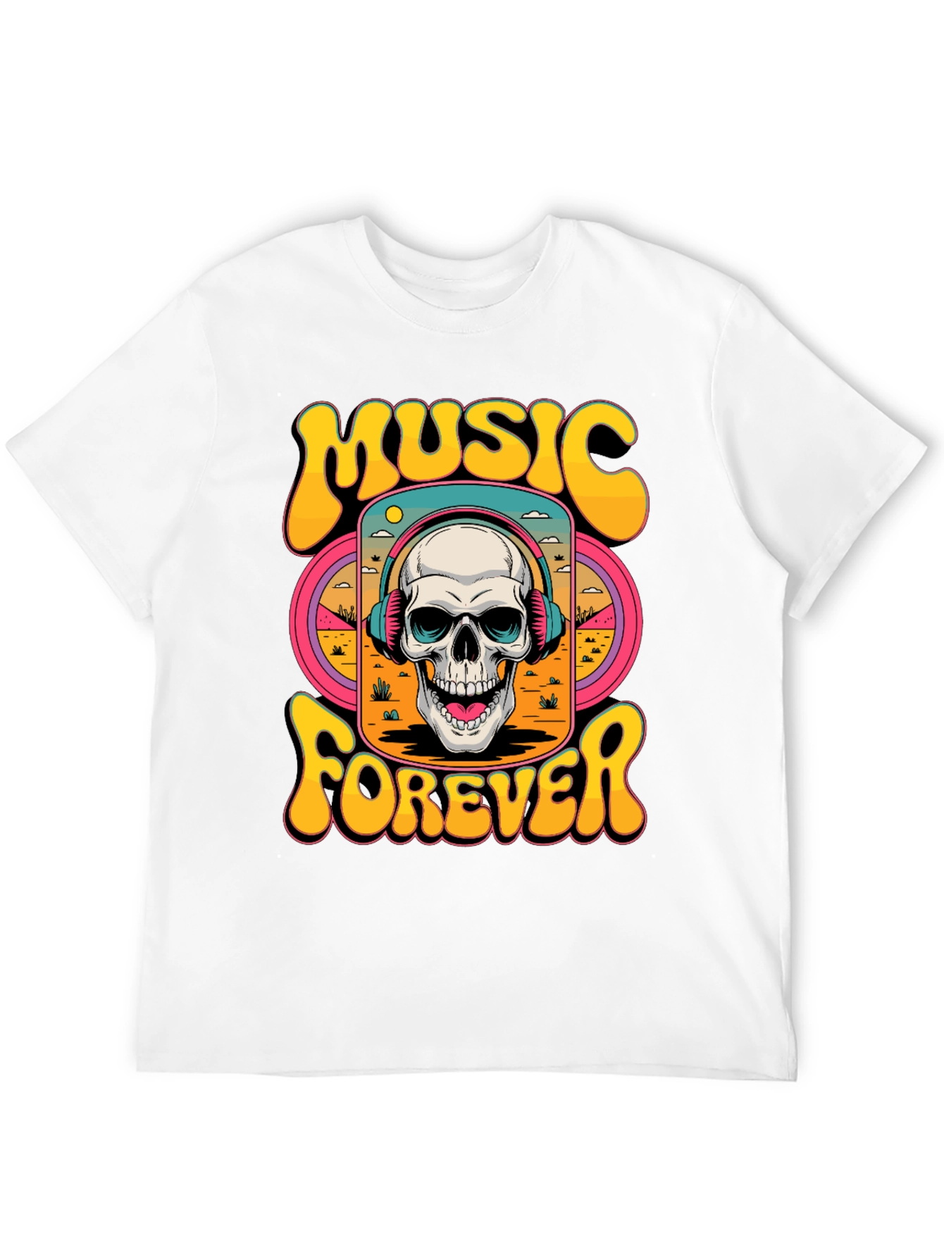 Music Forever Skull Graphic T-Shirt