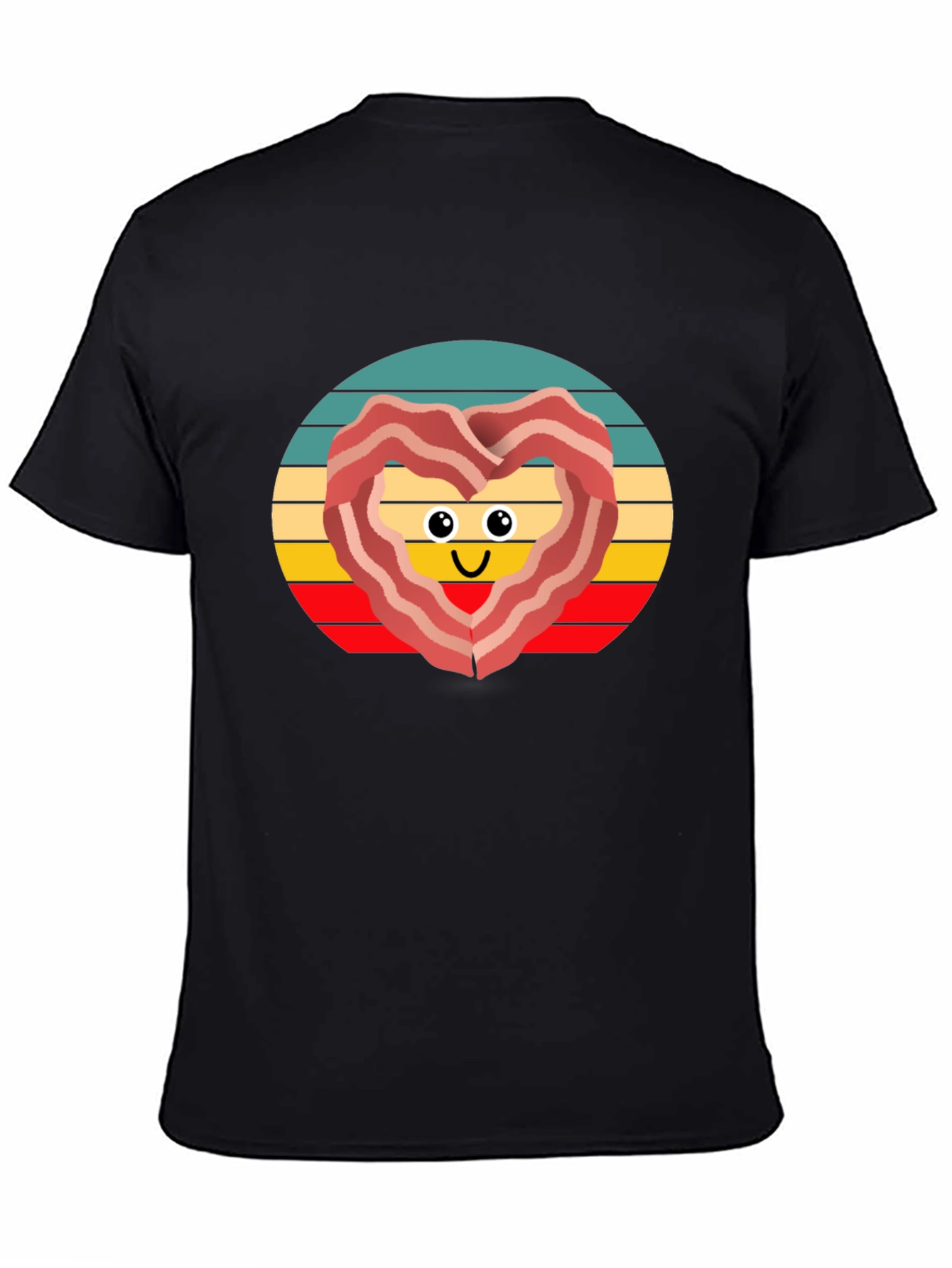 Bacon Heart Retro T-Shirt - Foodie Fun!