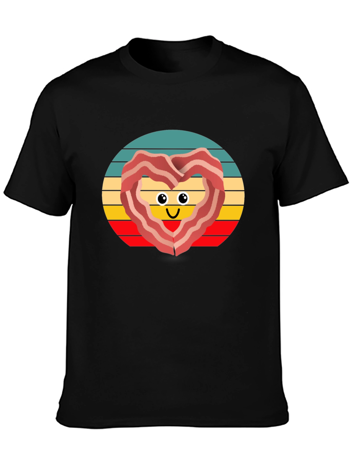 Bacon Heart Retro T-Shirt - Foodie Fun!