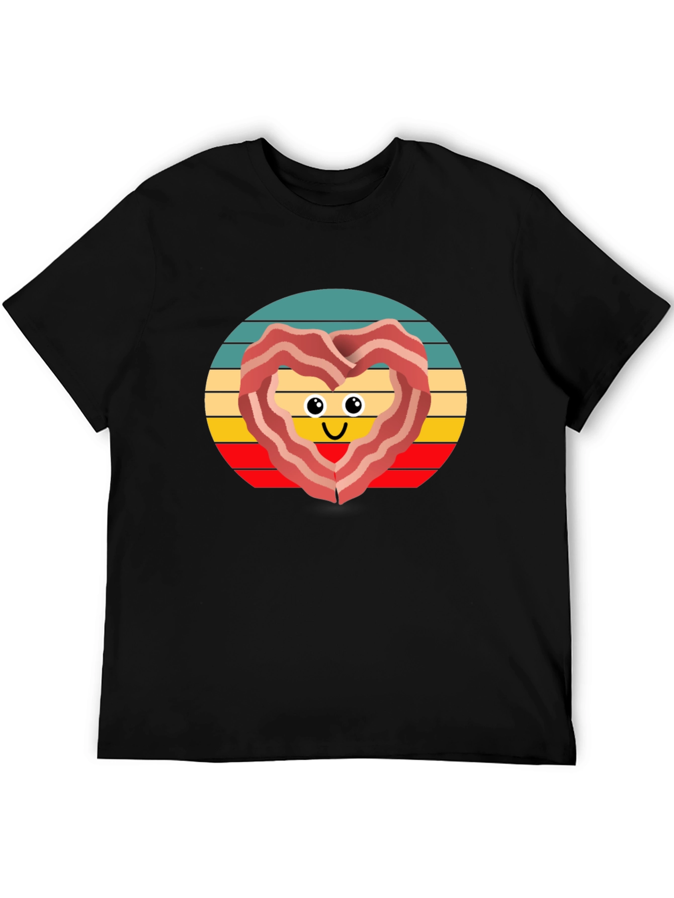 Bacon Heart Retro T-Shirt - Foodie Fun!
