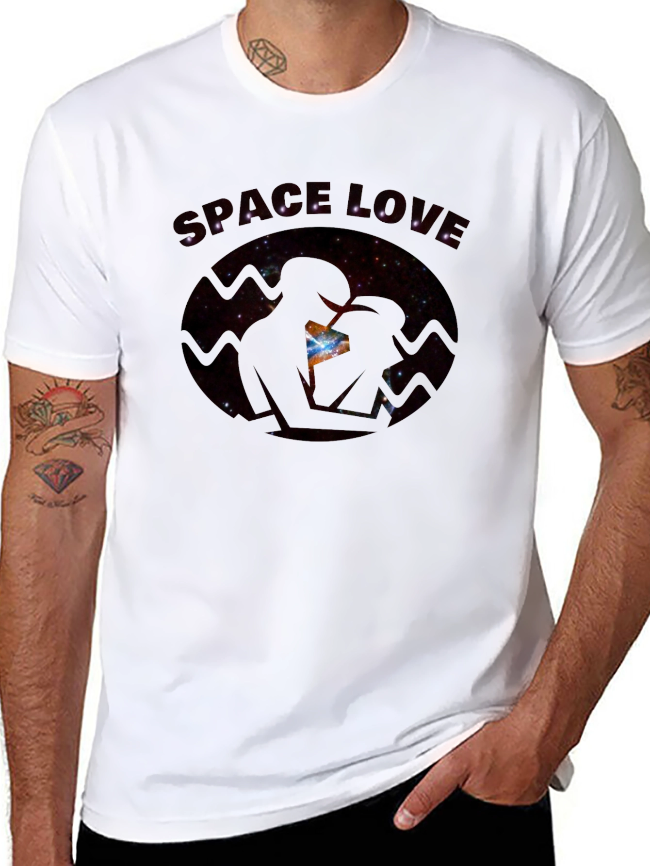 Space Love Graphic T-Shirt - Mens Black Tee