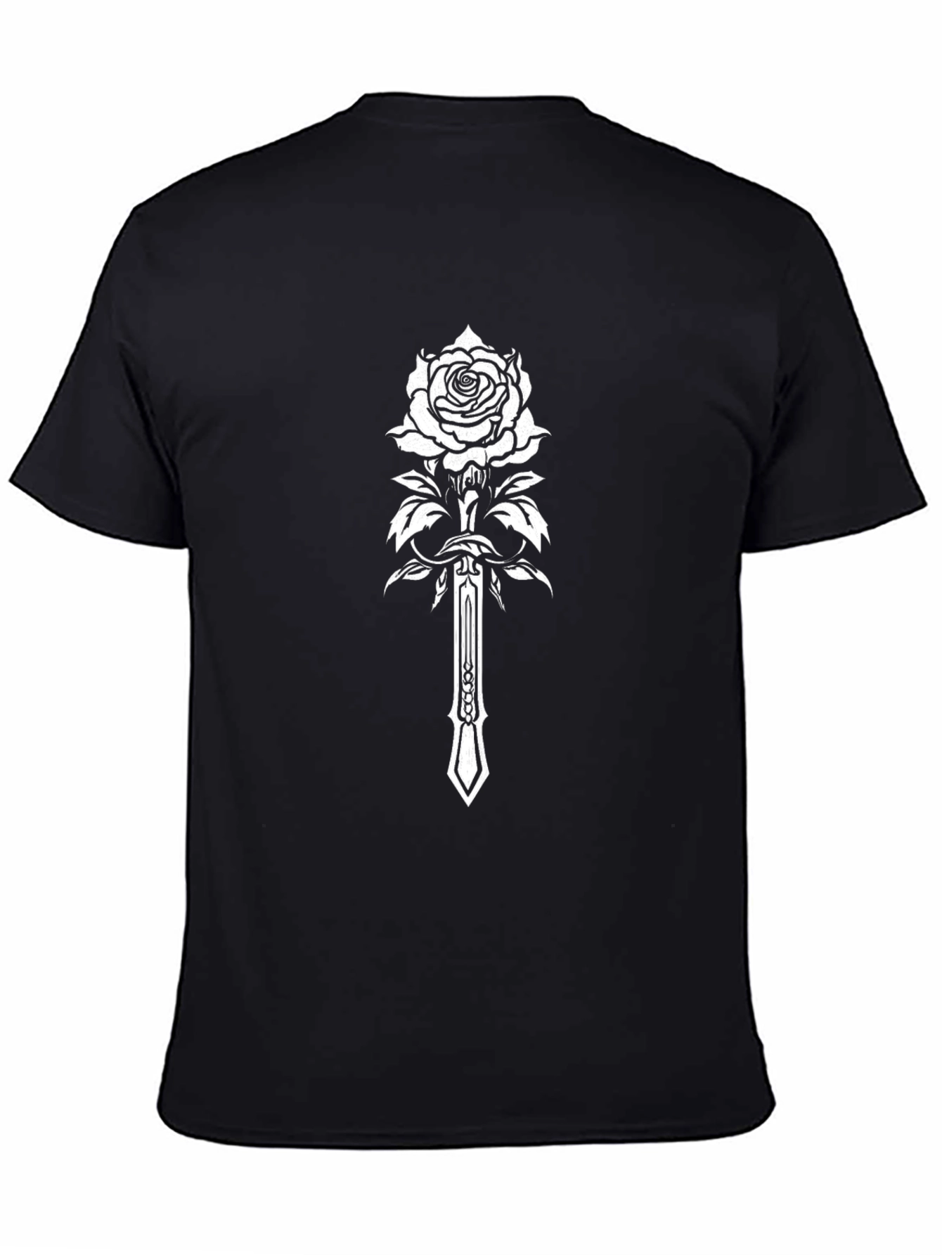 Rose and Sword Graphic Tee - Black
