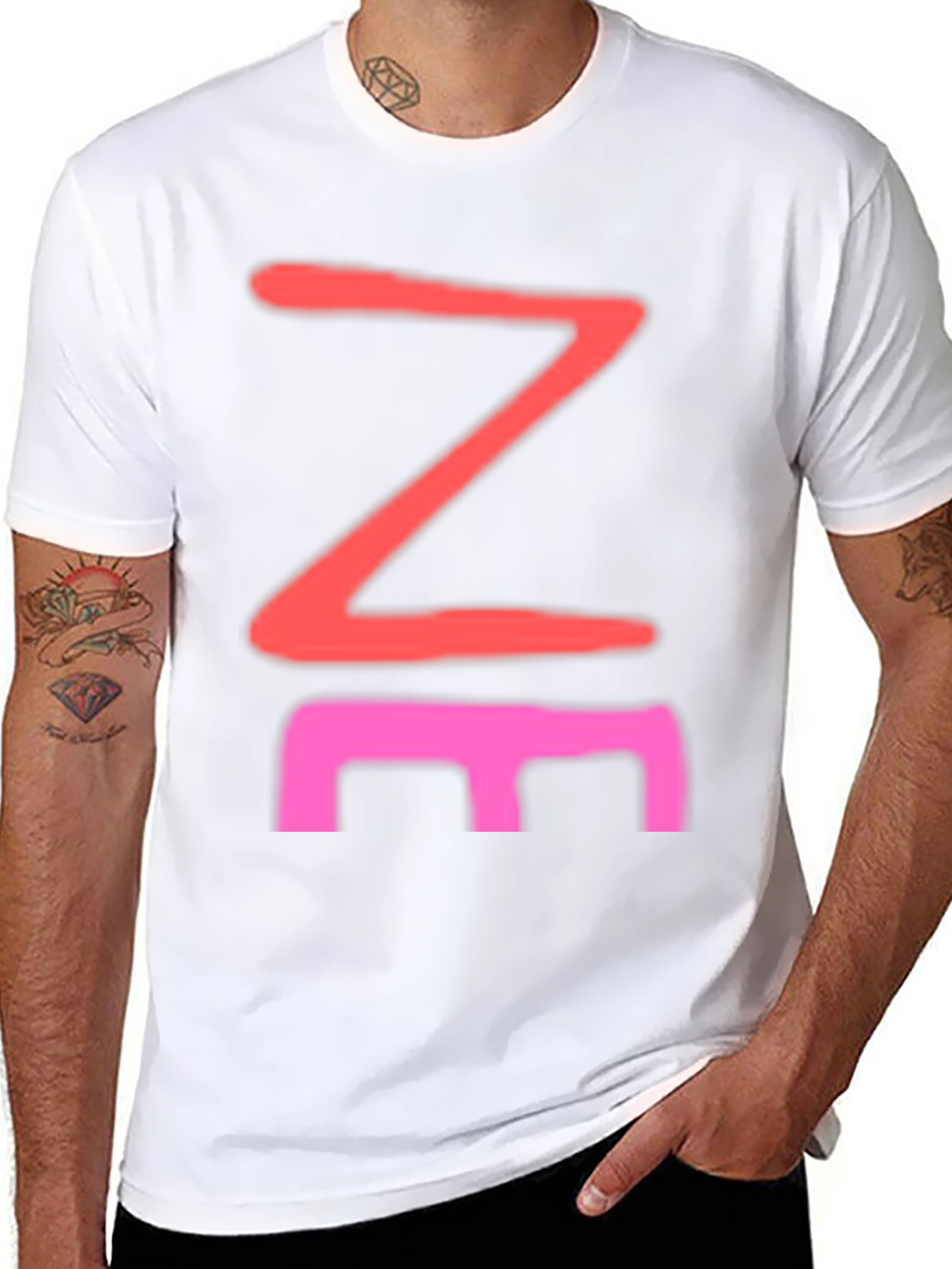 Abstract Graphic Tee - Black Cotton Blend