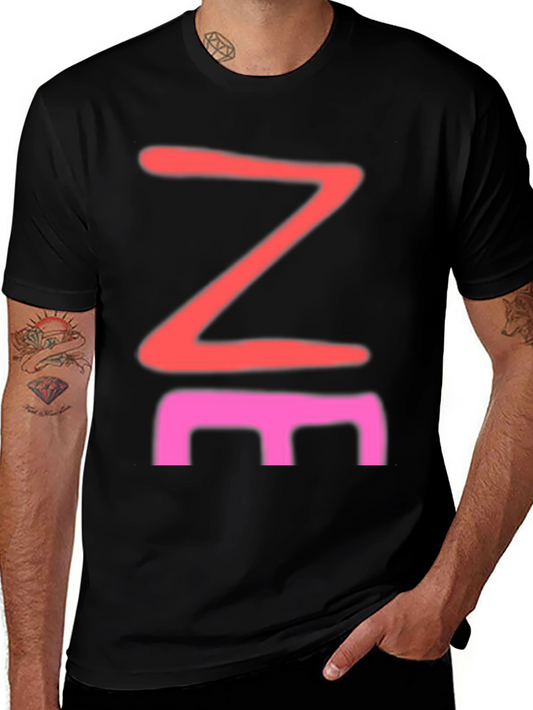 Abstract Graphic Tee - Black Cotton Blend