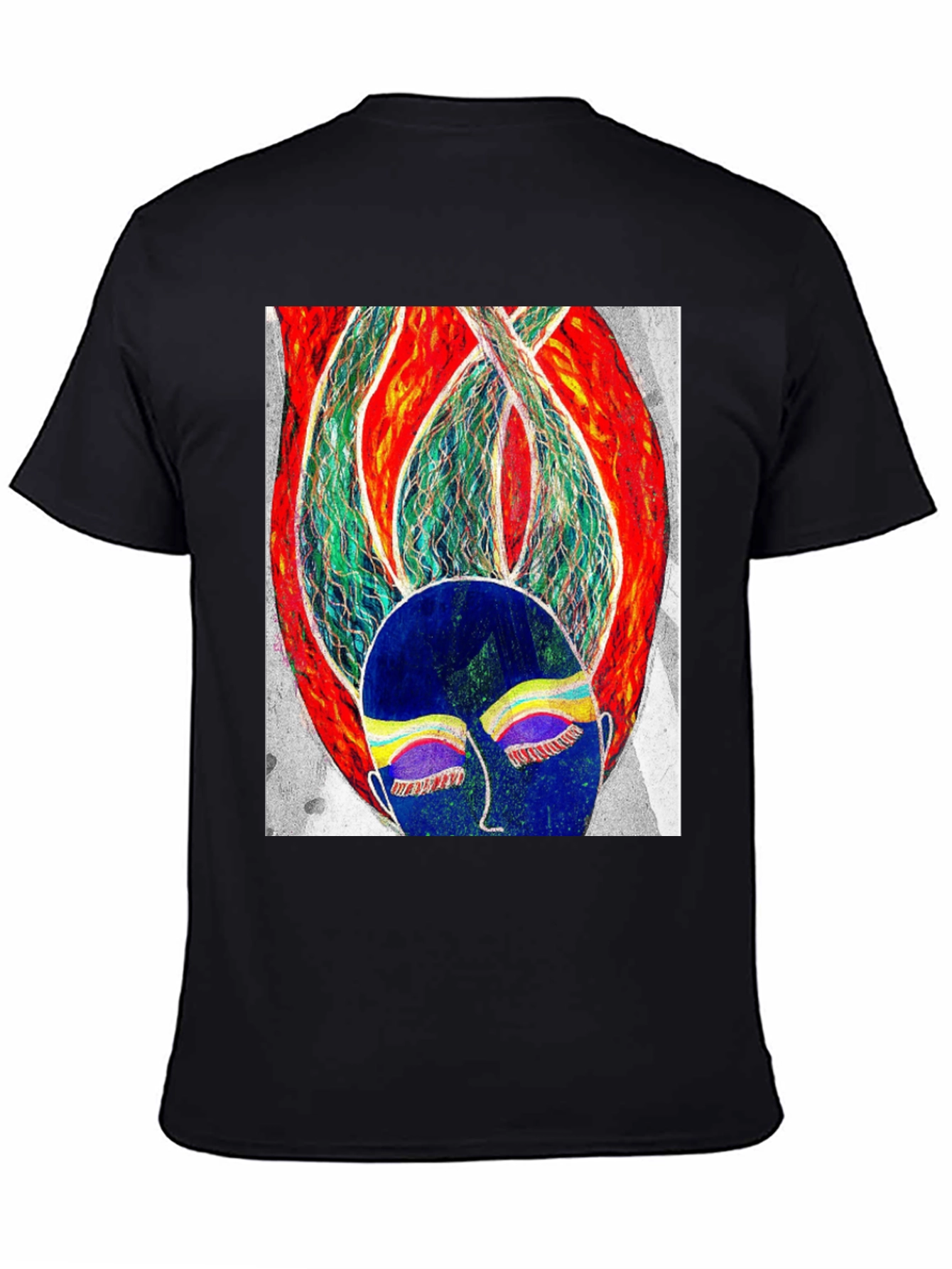 Artistic Graphic Print Black T-Shirt