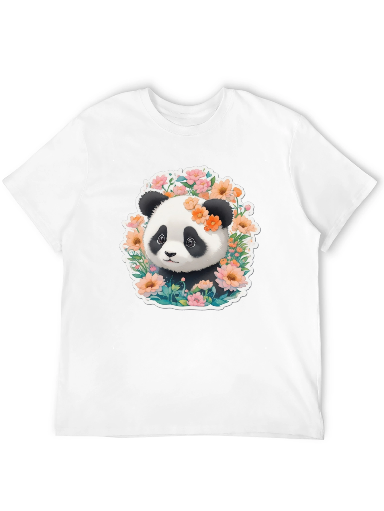 Panda & Flower T-Shirt: Cute Graphic Tee