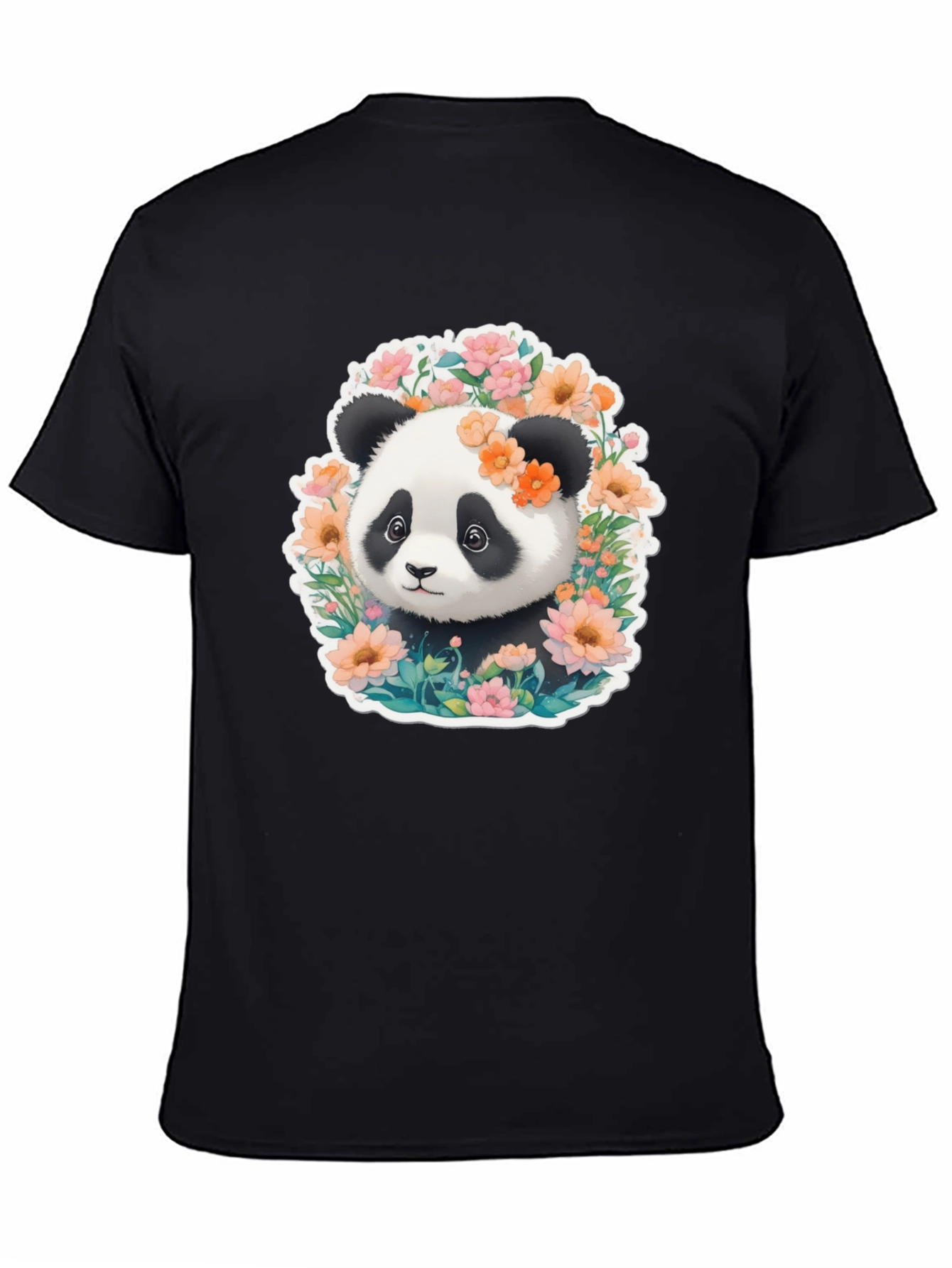 Panda & Flower T-Shirt: Cute Graphic Tee