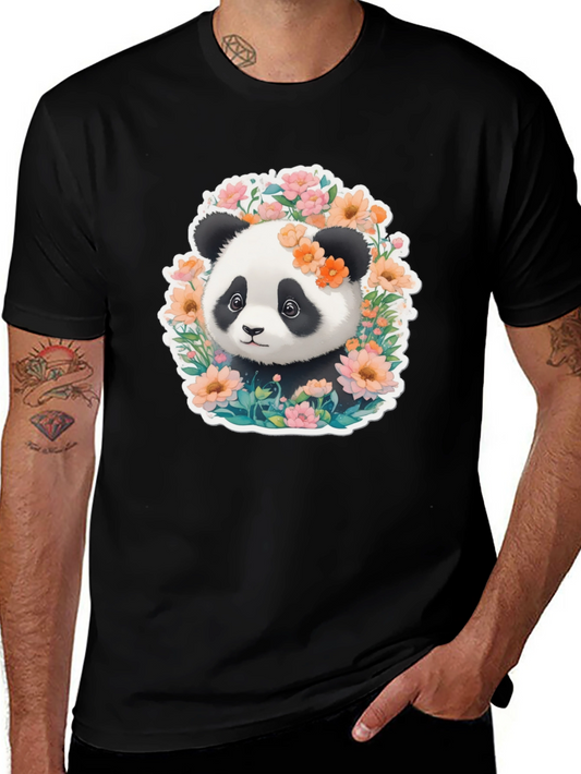 Panda & Flower T-Shirt: Cute Graphic Tee