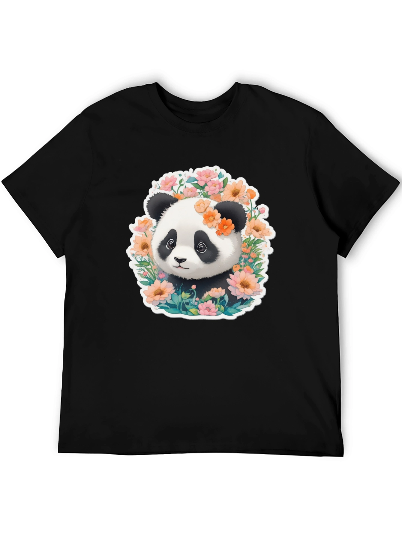 Panda & Flower T-Shirt: Cute Graphic Tee