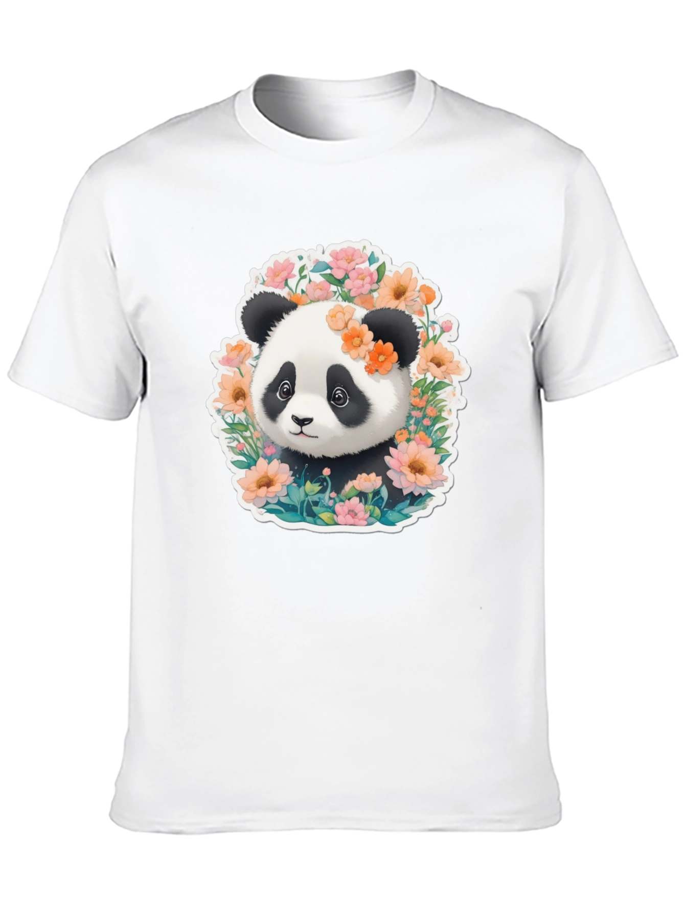 Panda & Flower T-Shirt: Cute Graphic Tee