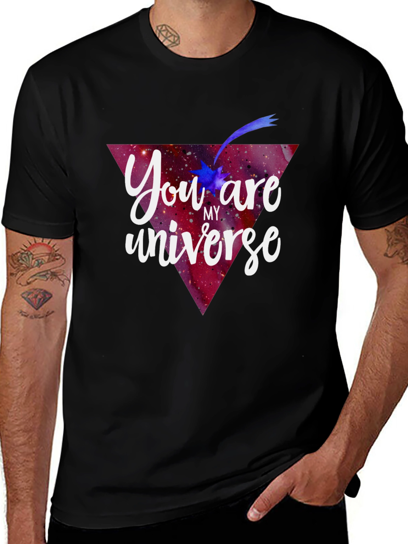 You are my Universe Black Graphic Tee