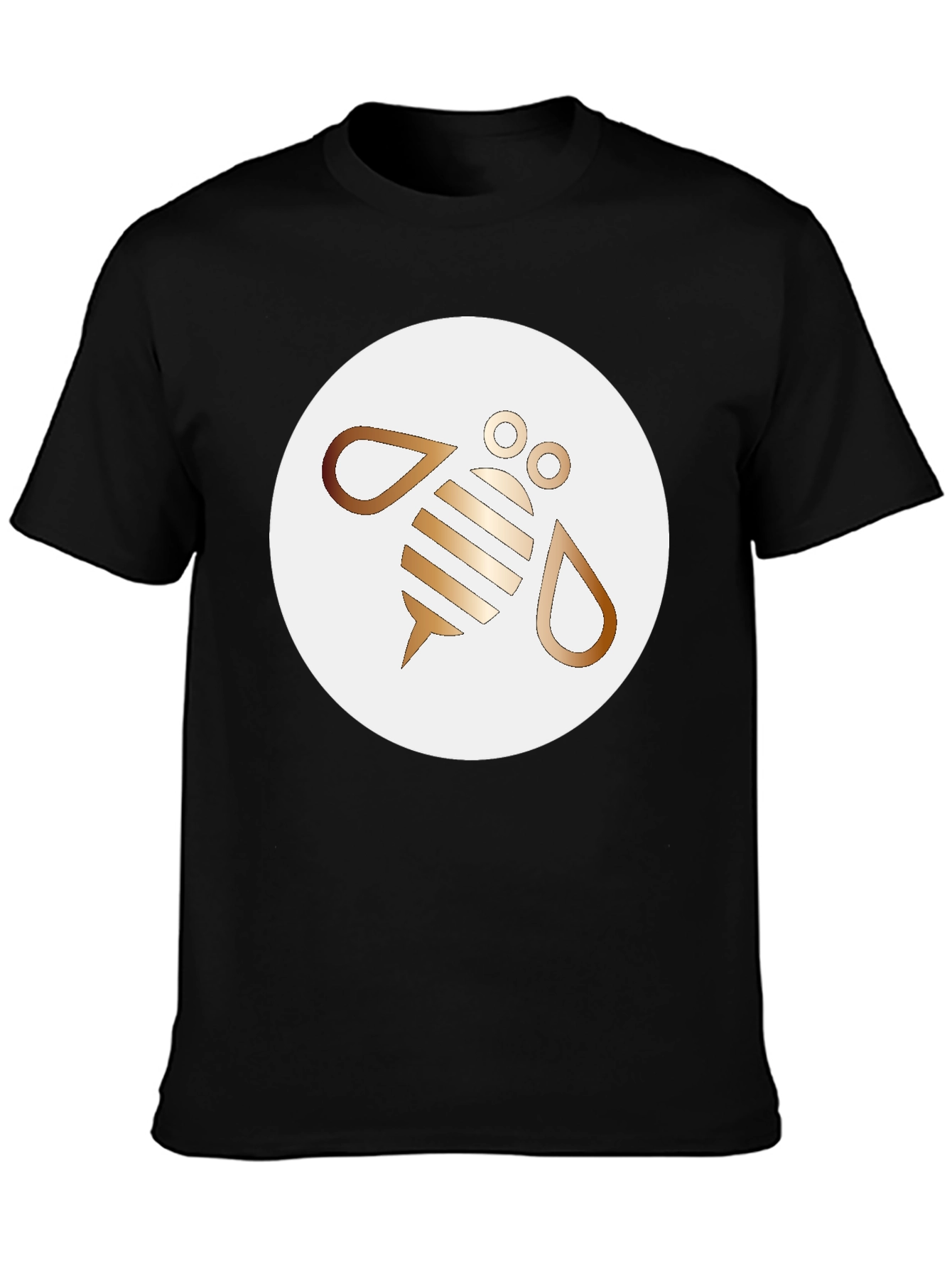 Mens Bee Graphic T-Shirt - Black Crew Neck Tee