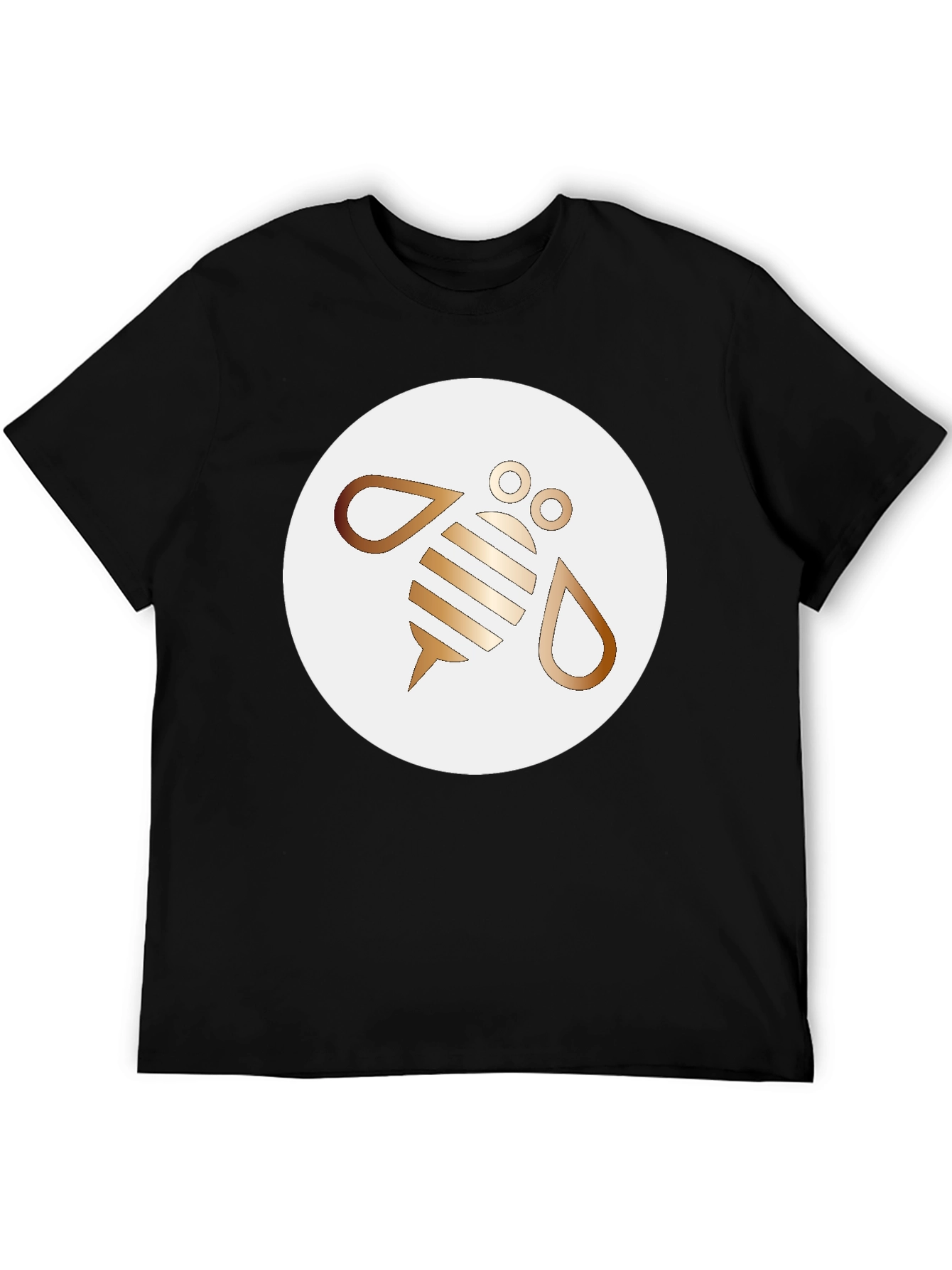 Mens Bee Graphic T-Shirt - Black Crew Neck Tee