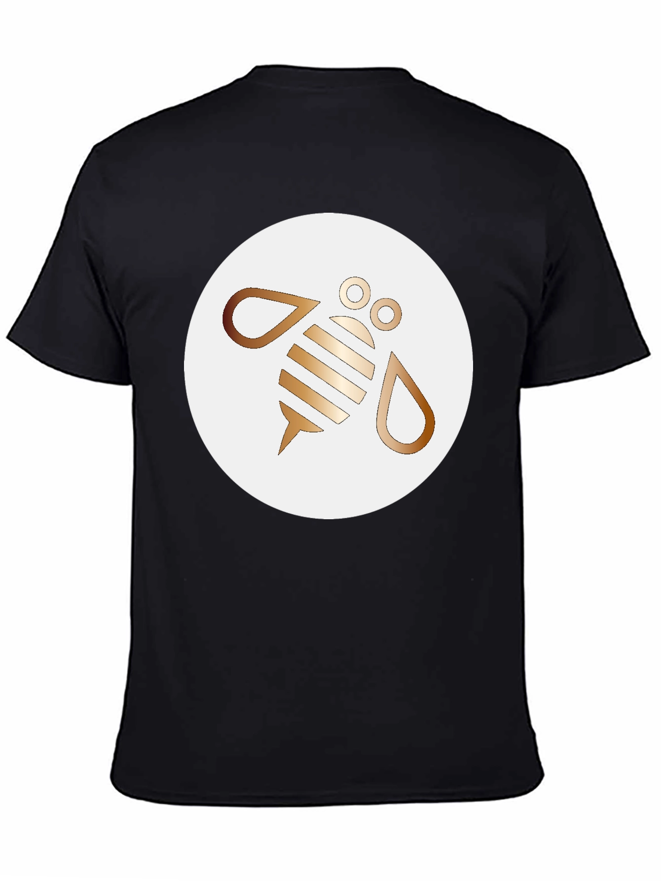 Mens Bee Graphic T-Shirt - Black Crew Neck Tee