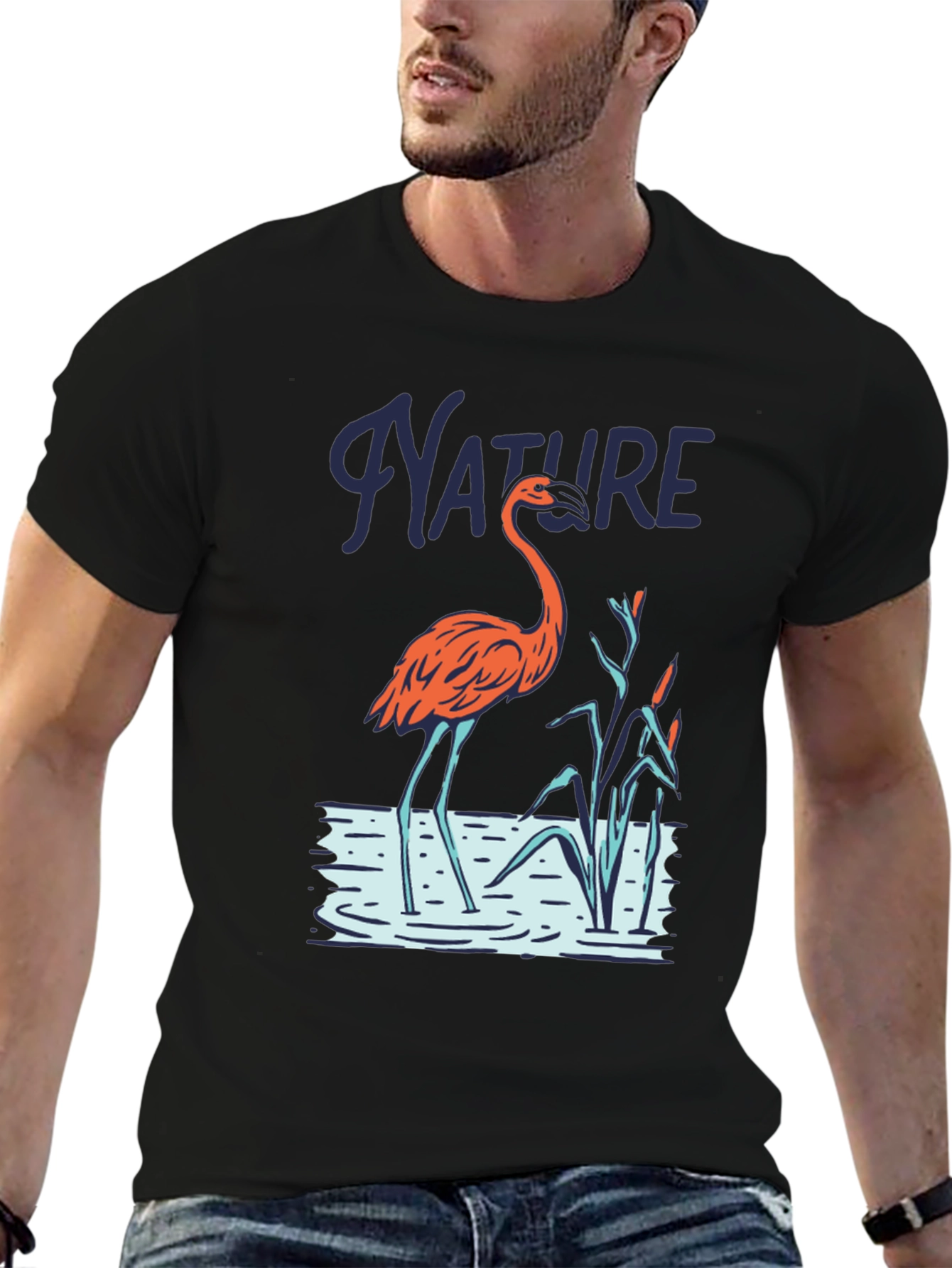 Nature Flamingo Graphic T-Shirt