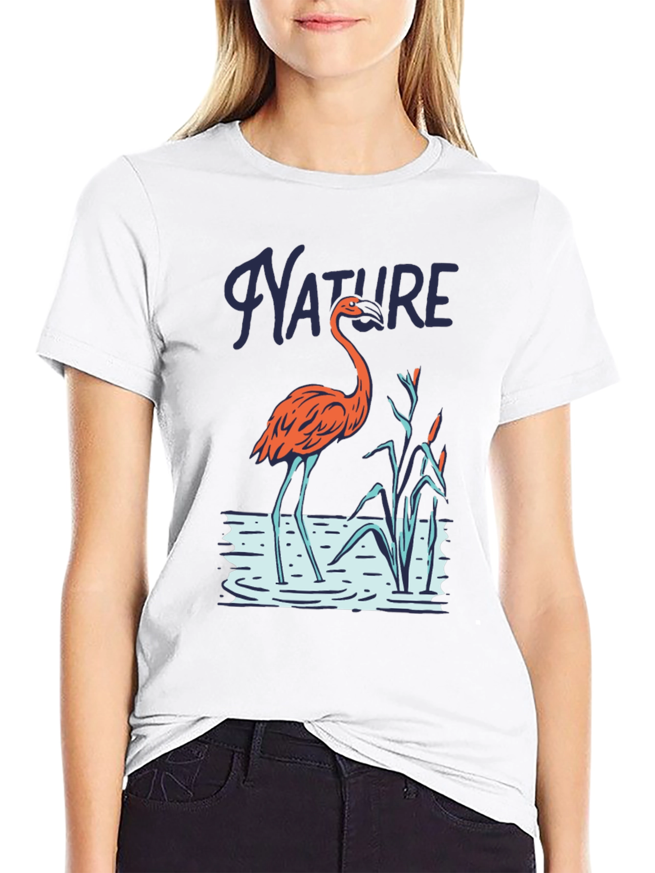 Nature Flamingo Graphic T-Shirt