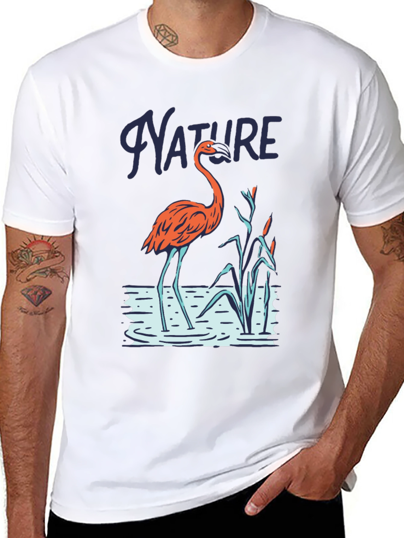 Nature Flamingo Graphic T-Shirt