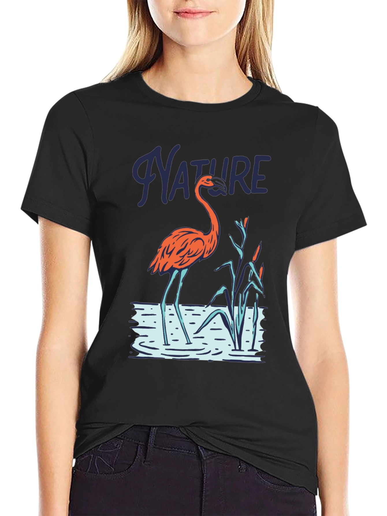 Nature Flamingo Graphic T-Shirt