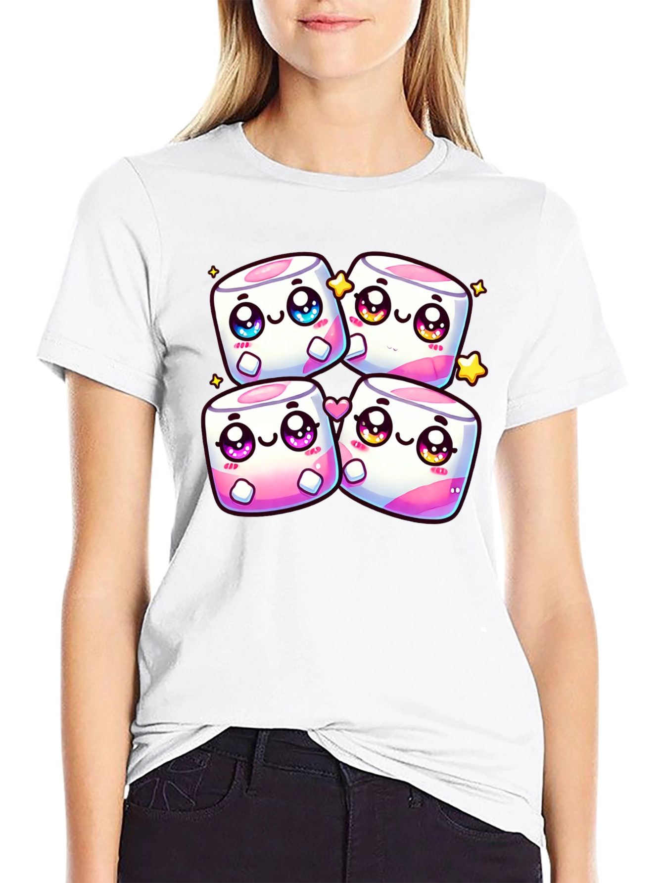 Kawaii Marshmallow T-Shirt - Cute Anime Design