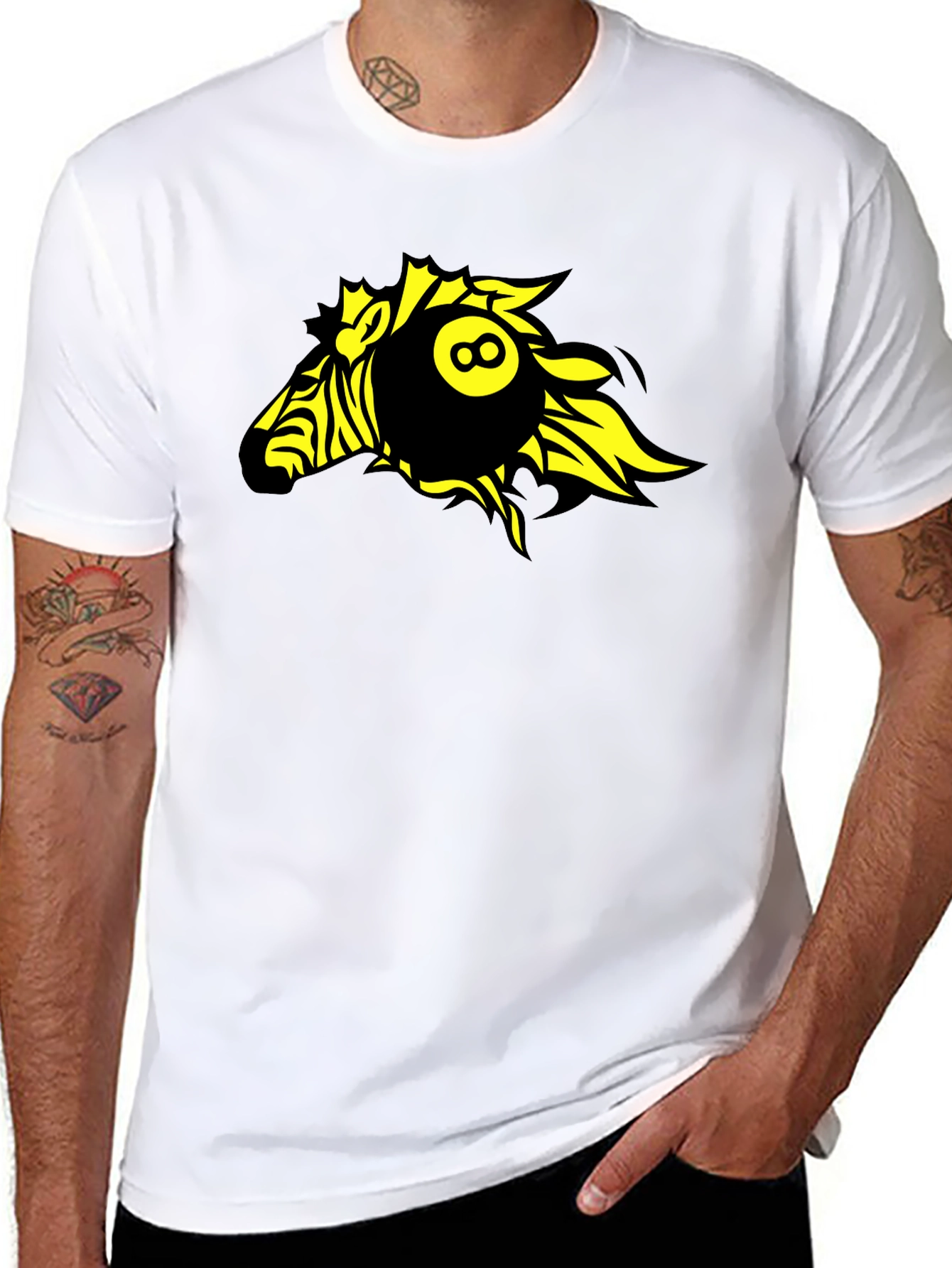Zebra 8-Ball Graphic T-Shirt - Bold Design