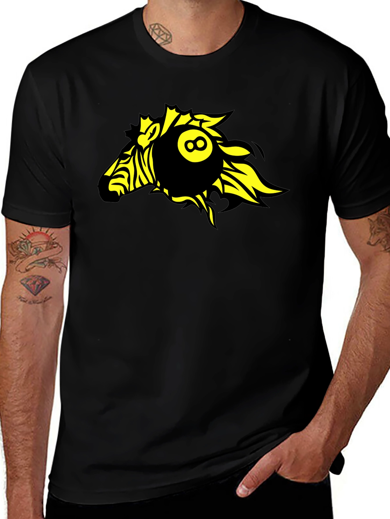 Zebra 8-Ball Graphic T-Shirt - Bold Design