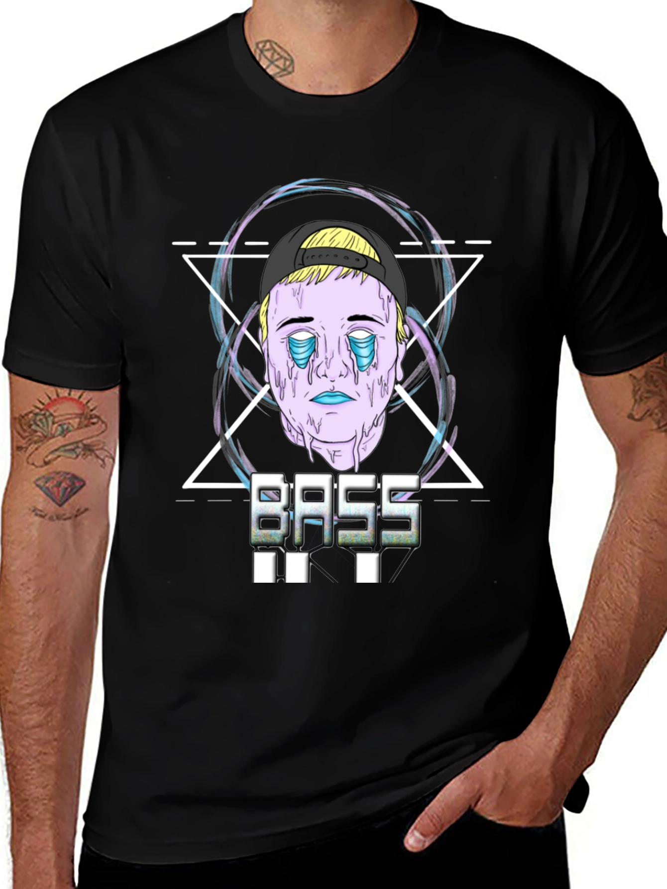 Bass Graphic Print Black T-Shirt