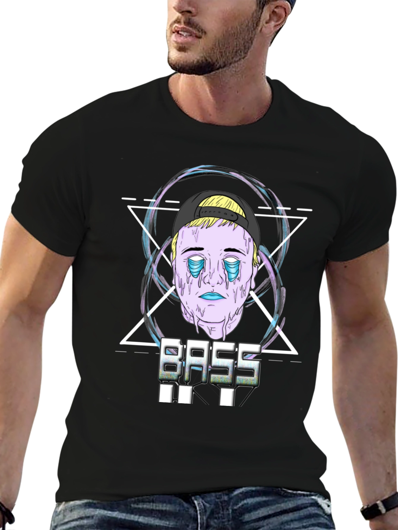Bass Graphic Print Black T-Shirt