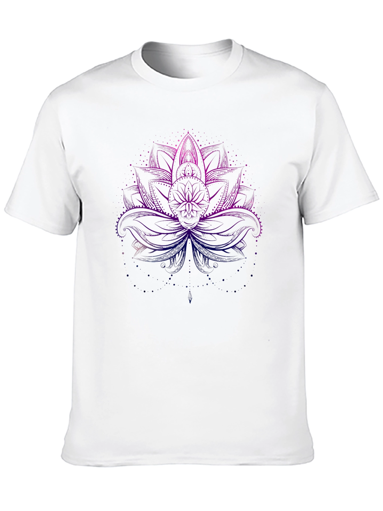 Lotus Flower Graphic Tee - Black Cotton Blend