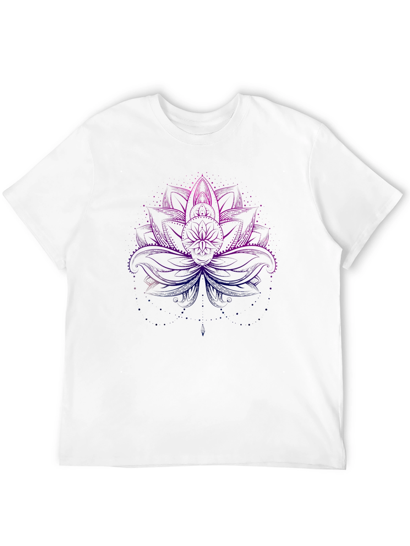 Lotus Flower Graphic Tee - Black Cotton Blend