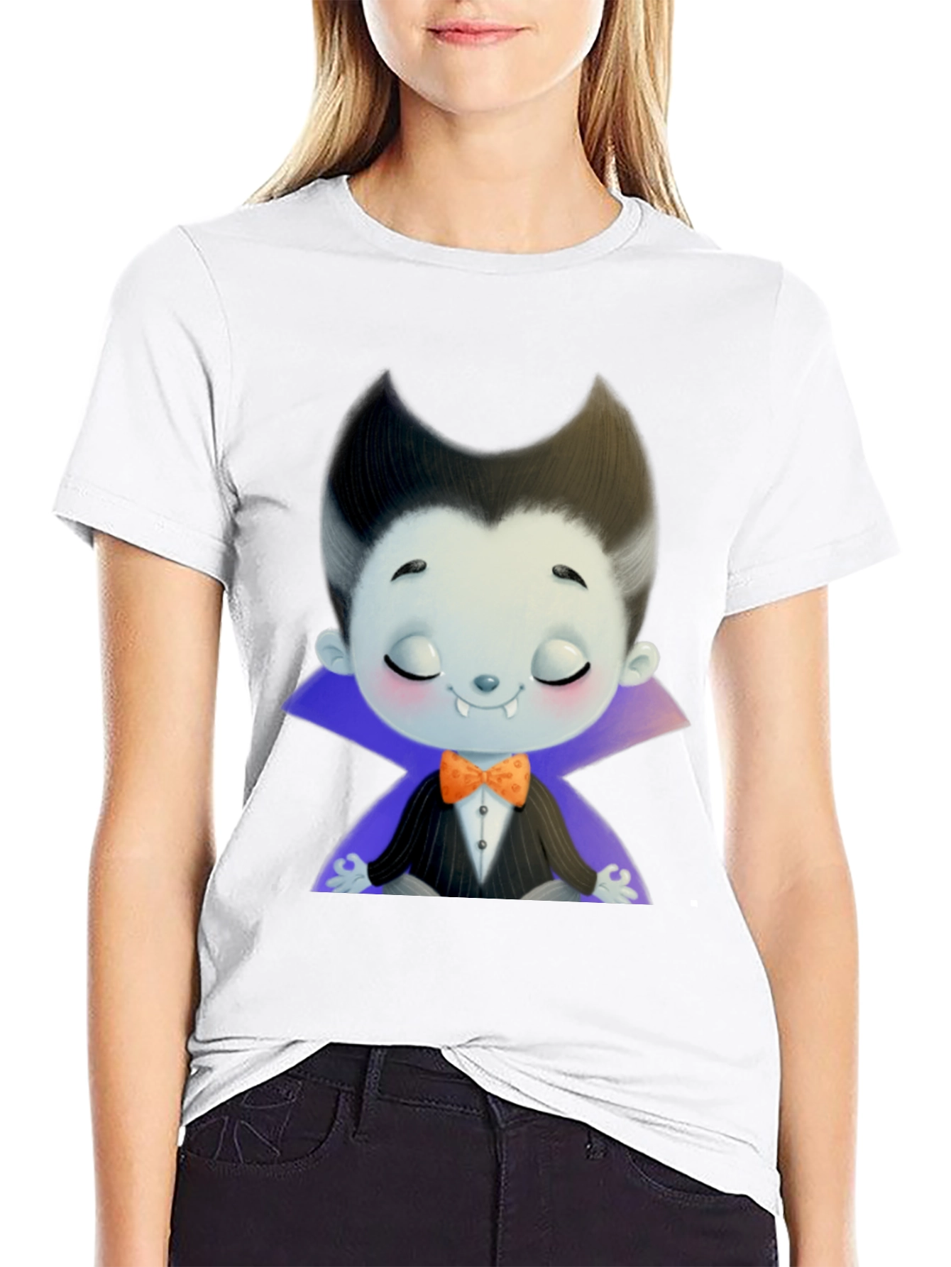 Cute Cartoon Vampire T-Shirt - Halloween Style