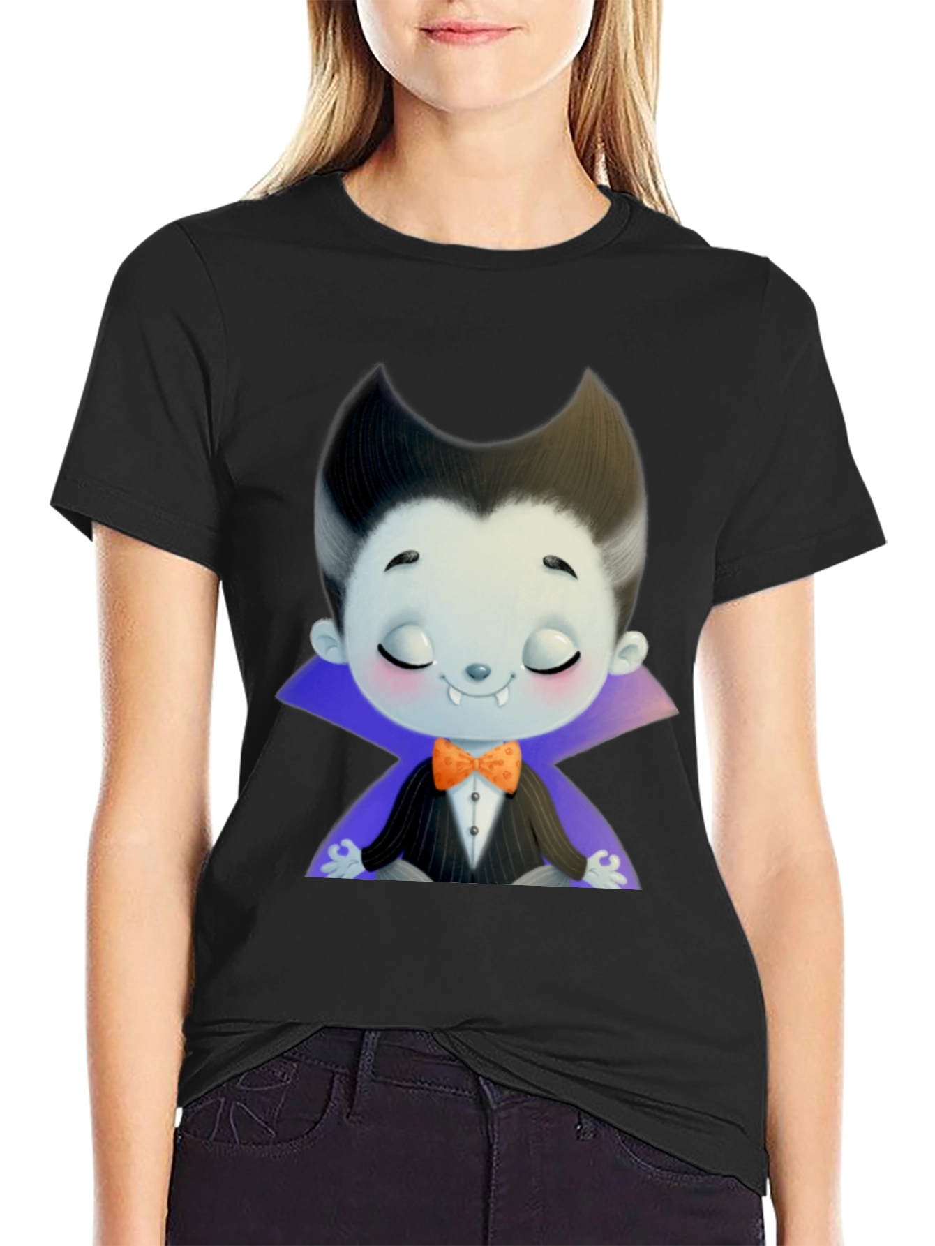 Cute Cartoon Vampire T-Shirt - Halloween Style