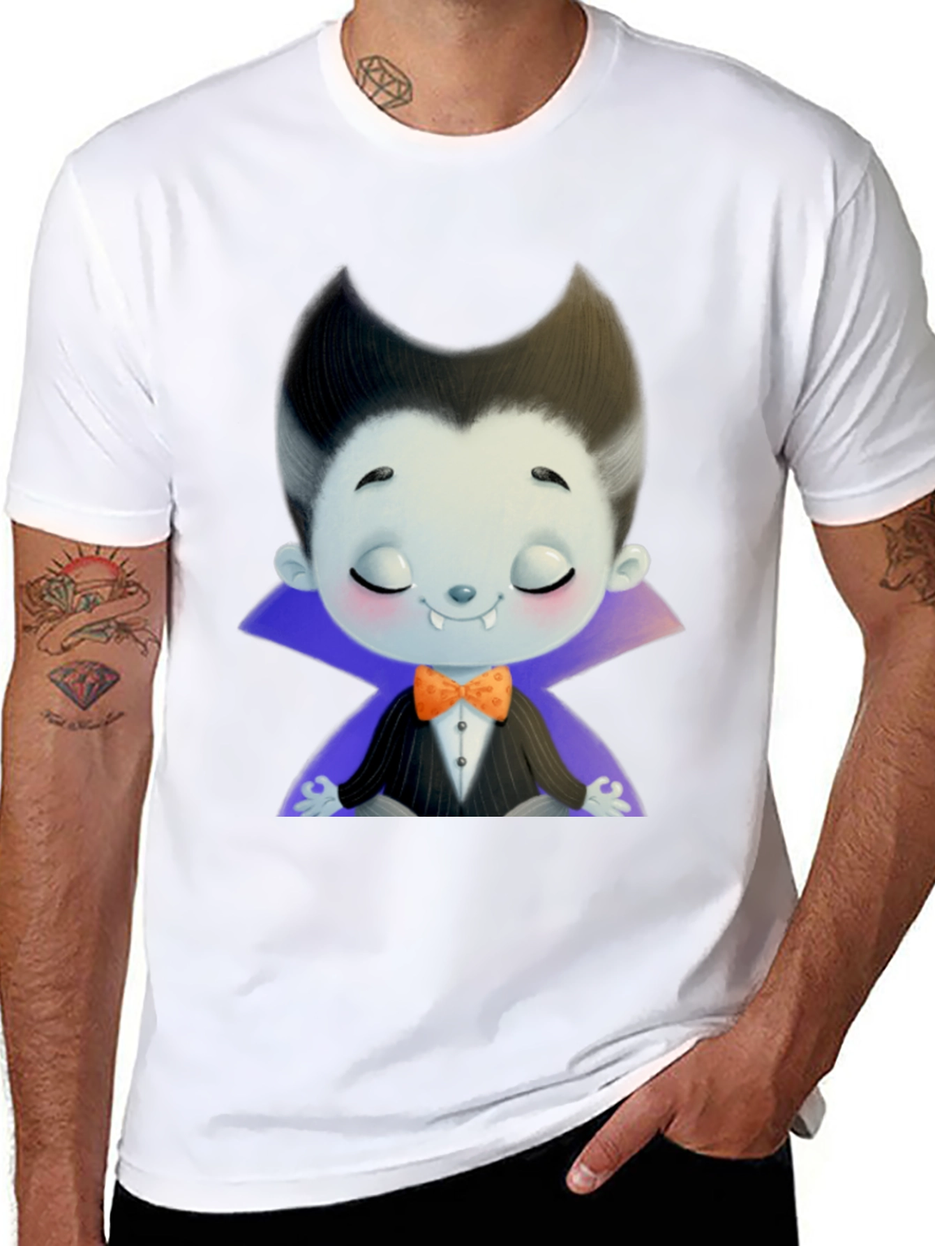 Cute Cartoon Vampire T-Shirt - Halloween Style