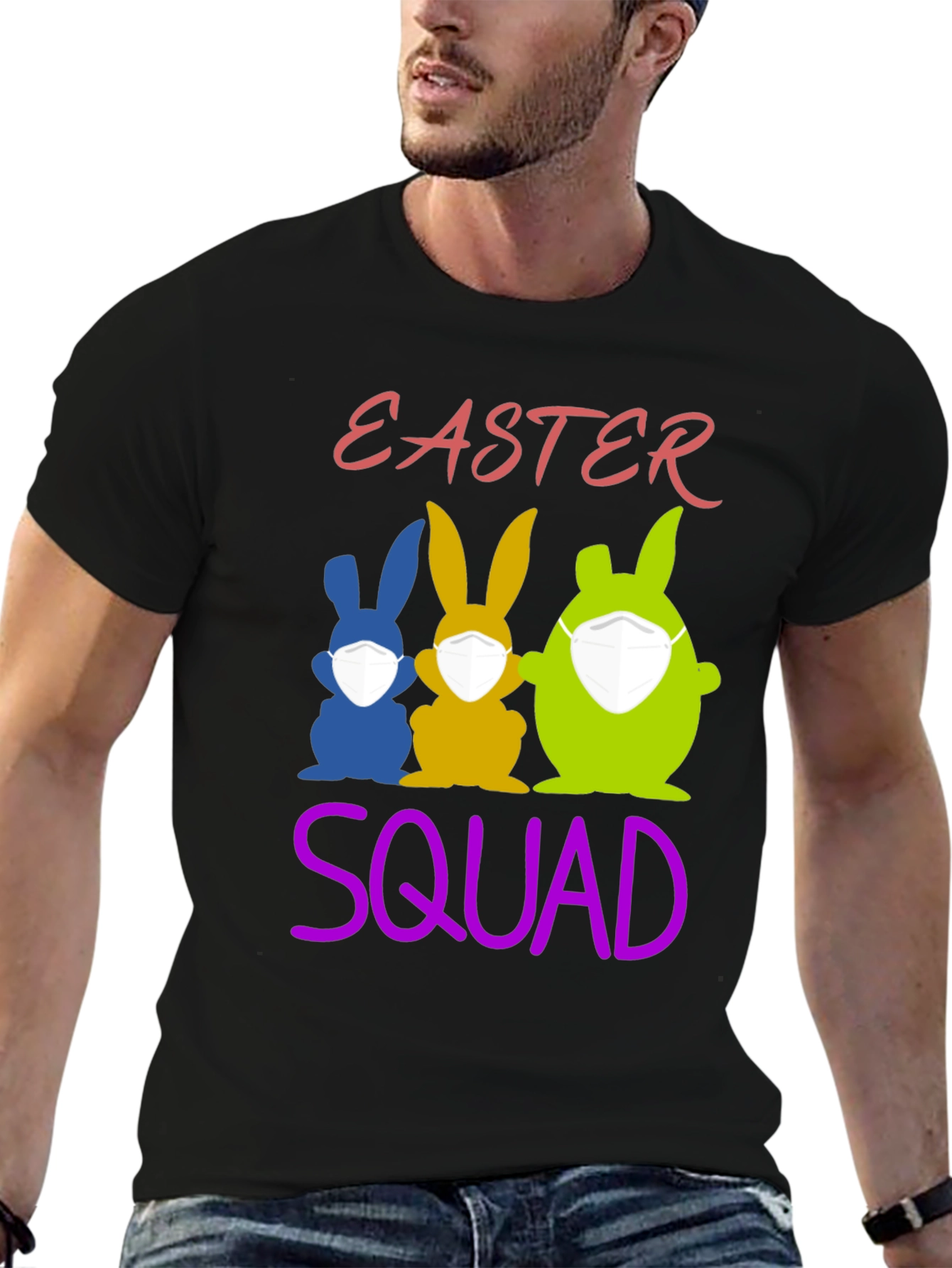 Easter Squad T-Shirt: Funny Bunny Mask Tee