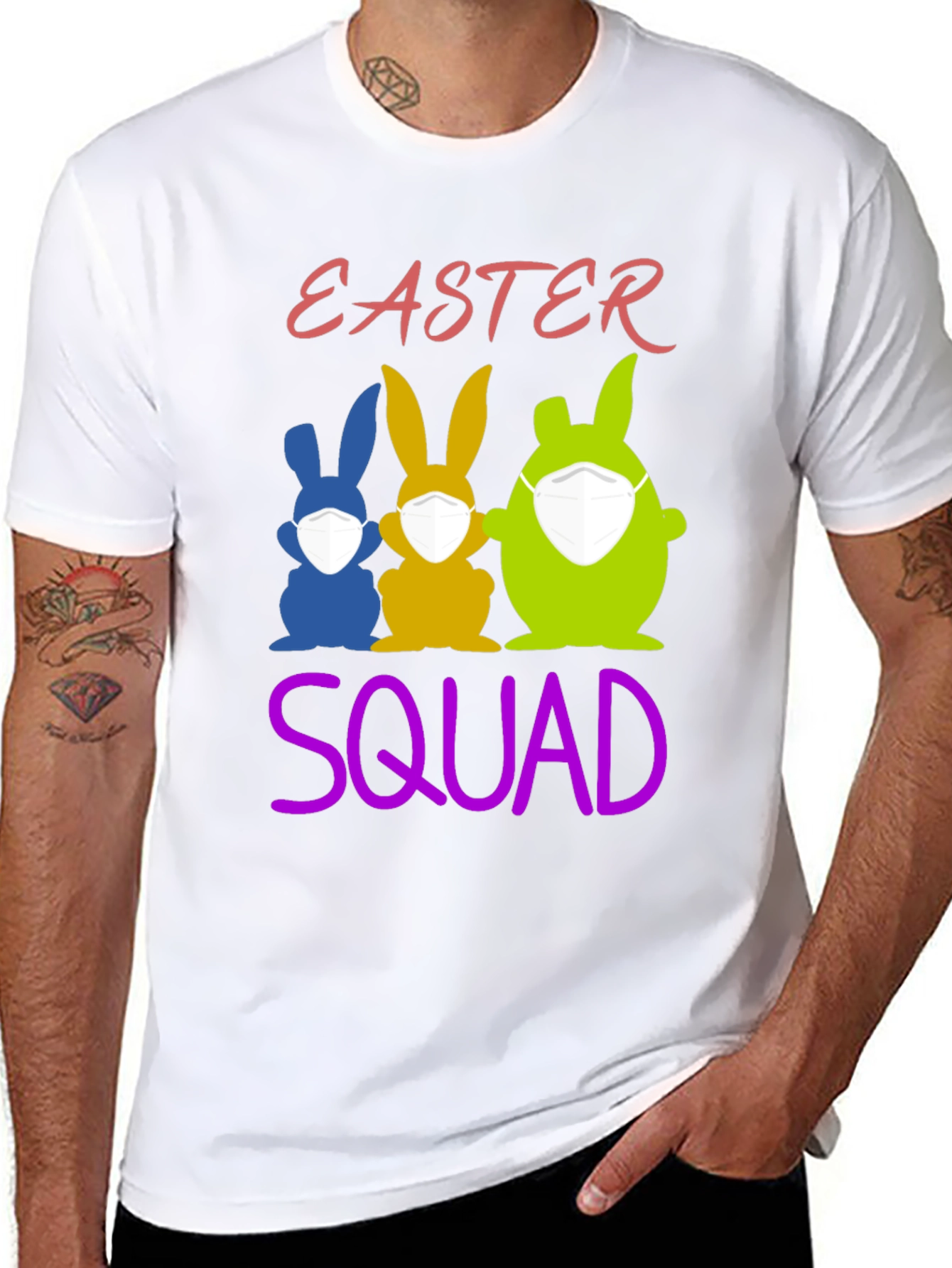 Easter Squad T-Shirt: Funny Bunny Mask Tee